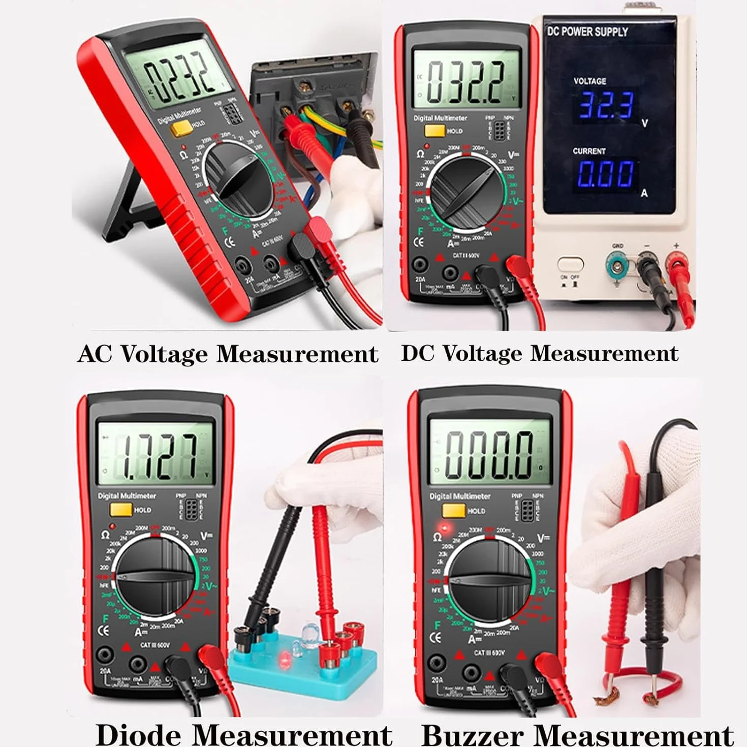 Multimètre Numérique DT9205A 2000 Comptage Professionnel Voltmètre Ampèremètre Ohmmètre Testeur Électrique Automatique LCD