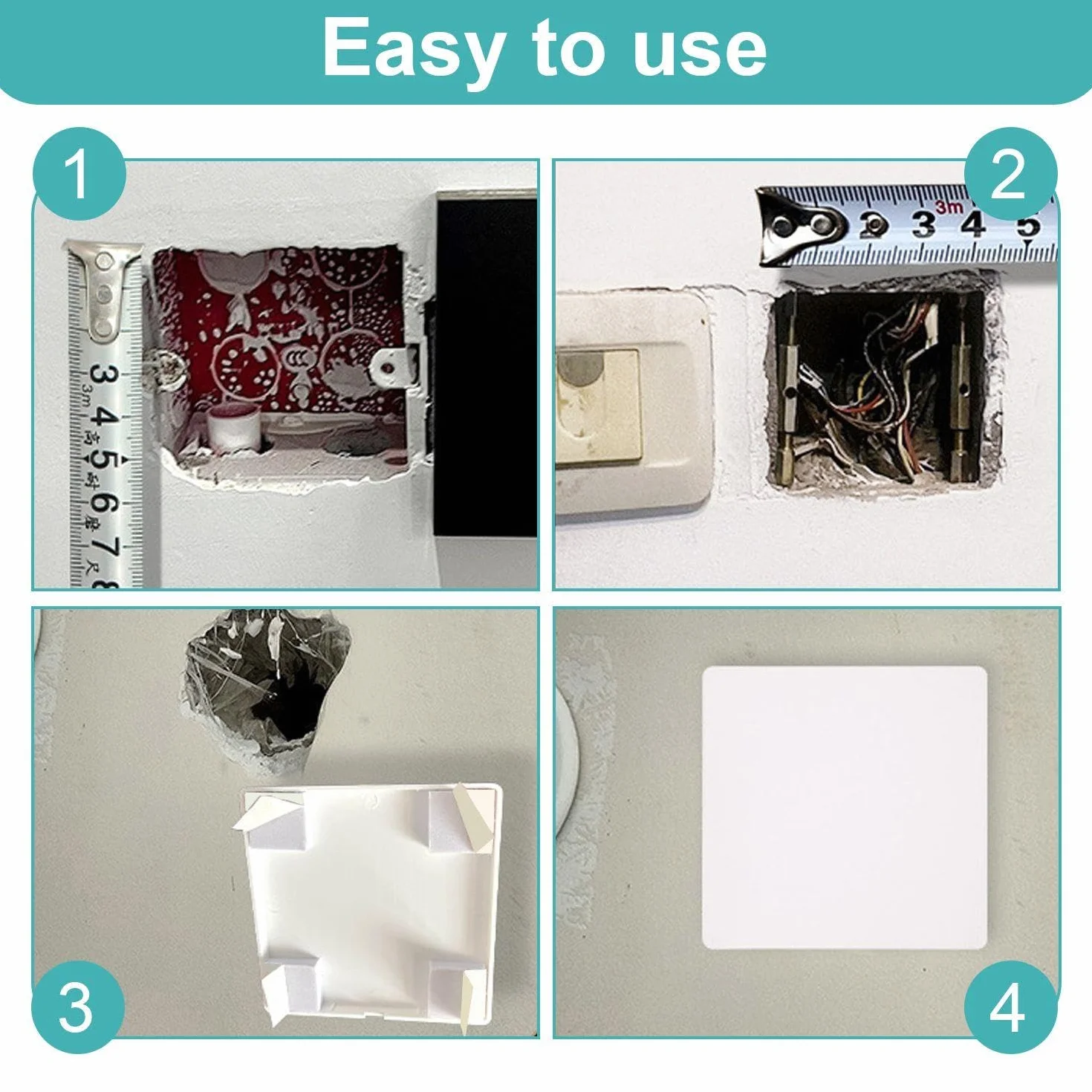 Couvercles Muraux Décoratifs Plastique Autocollants Paquet De 4