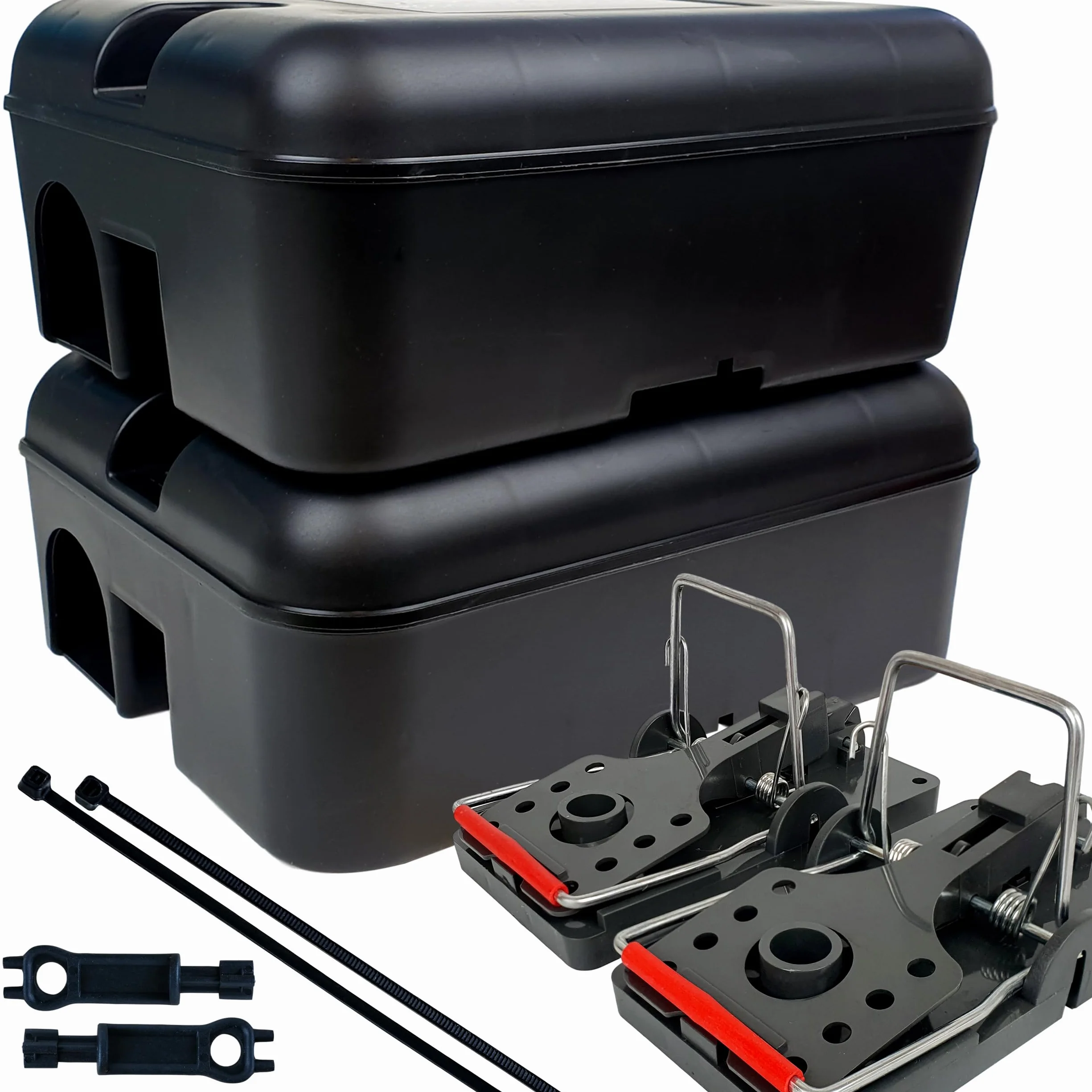 Roshield 2 x boîte protectrice pour pièges à Rats externes - Kit Anti-rongeurs et Anti-nuisibles pour Le Jardin, sans Poison - Qualité Professionnelle Verte