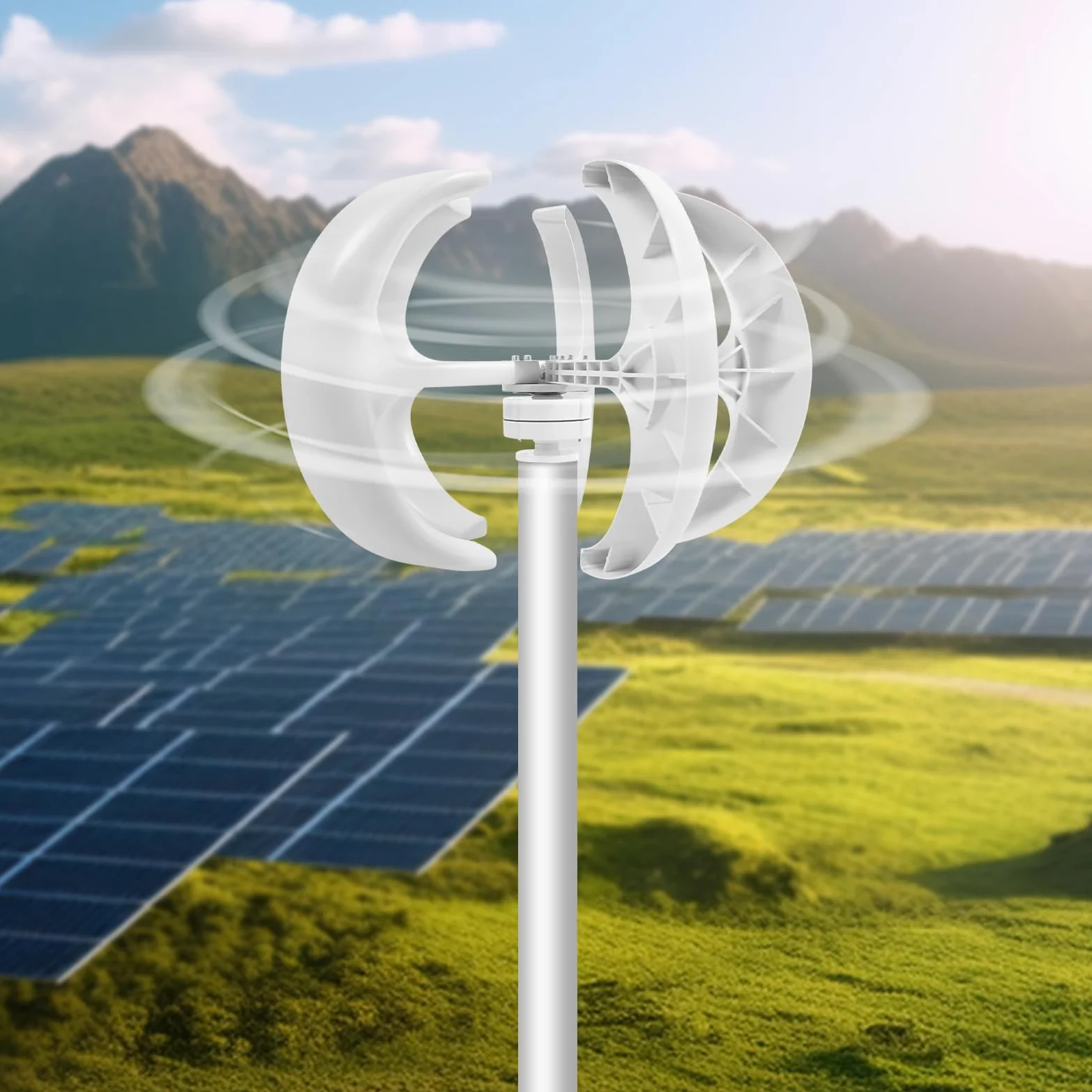 Éolienne verticale 12 V 600 W, 5 feuilles, lanterne, générateur d'éolienne avec contrôleur