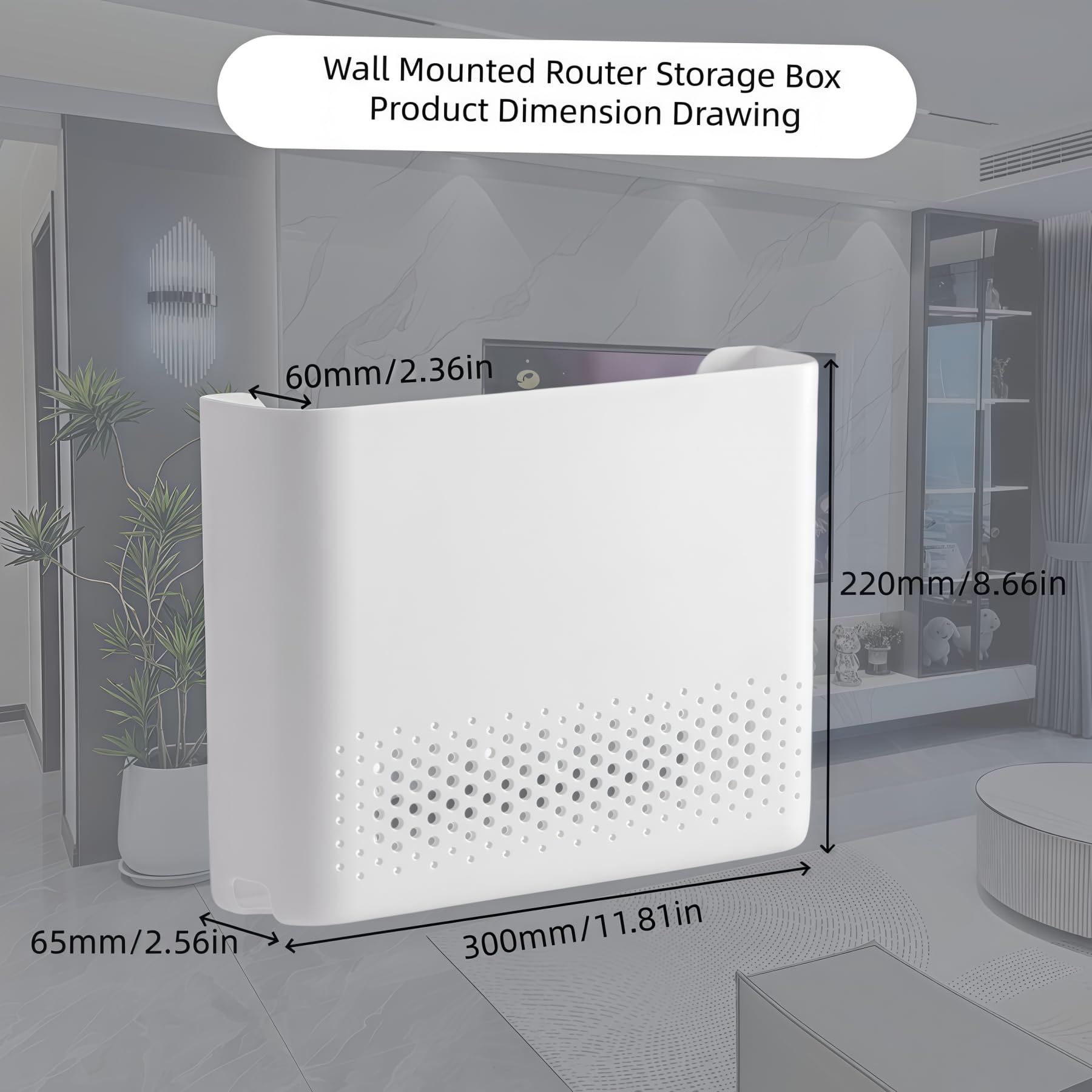 Sleek No-Drill Wall-Mounted Router Organizer