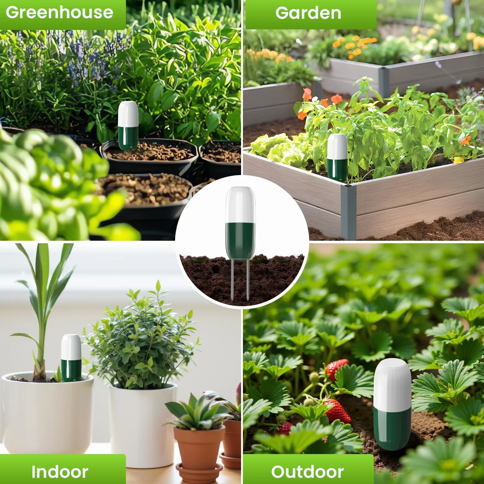 Humidimètre pour plantes Xtsuen, capteur d'humidité du sol sans fil Wi-Fi 2 en 1