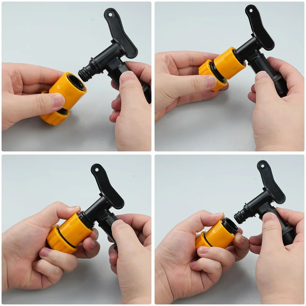 Robinet de Cuve en Plastique 2 Pièces Adaptateur Tuyau Arrosage 3/4 Récupérateur Eau de Pluie