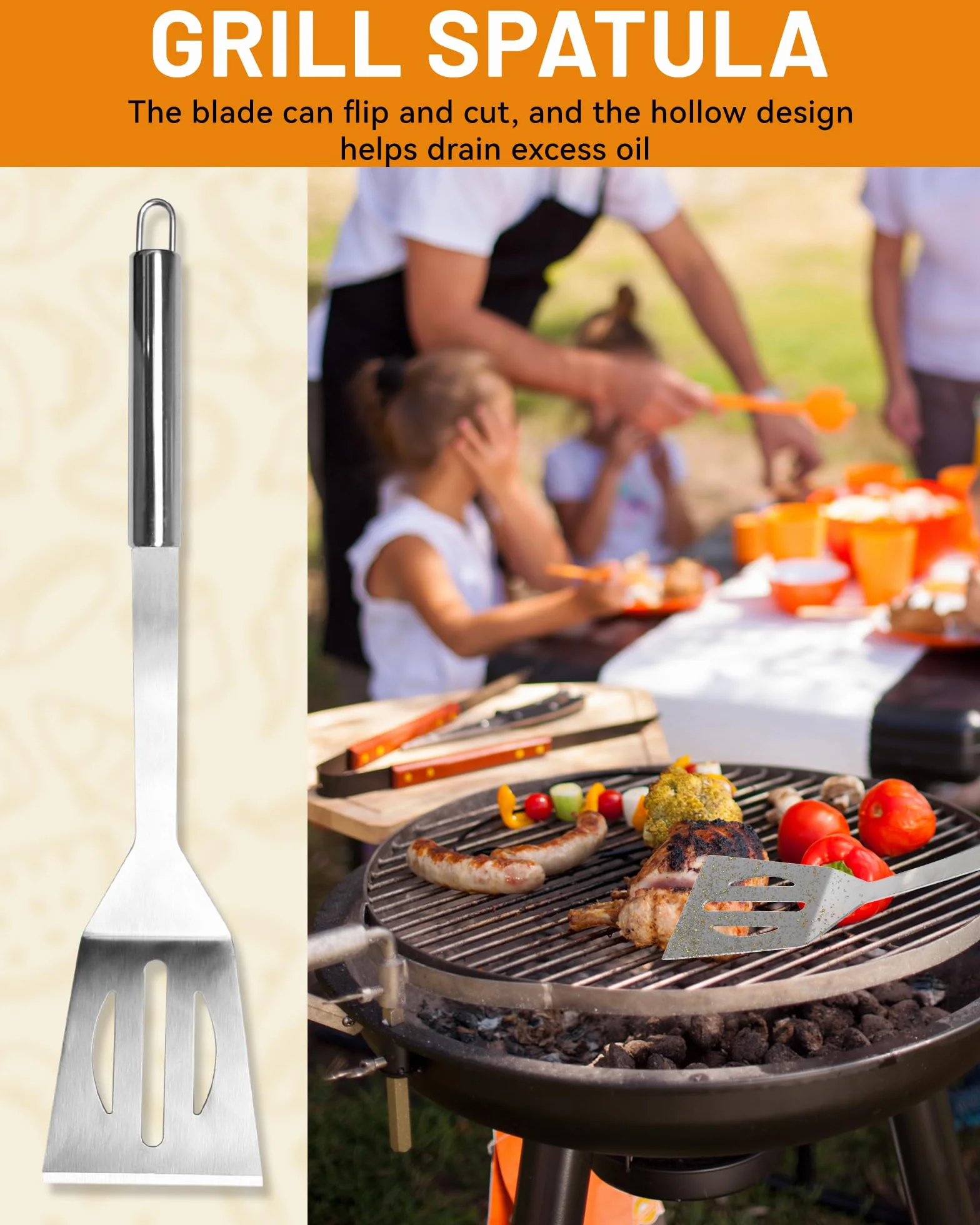 Set Barbecue Professionnel Acier Inoxydable 5 pièces 37x12x7 cm Mallette Aluminium