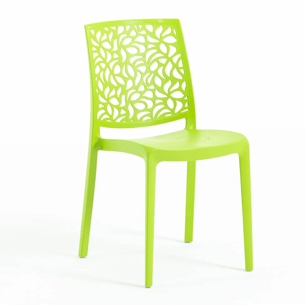 Chaises en résine Fibre de Verre empilables Anna Citron Vert 4 pièces