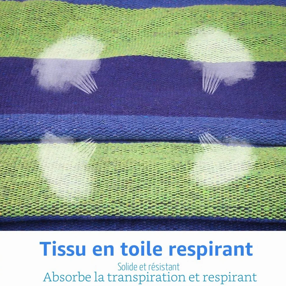 Hamac Double à Barres Capacité de Charge Statique 300 kg 280 x 160 cm Toile Extérieur Jardin Camping