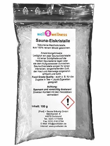 Cristaux de glace pour sauna Parfum menthe 100g well2wellness
