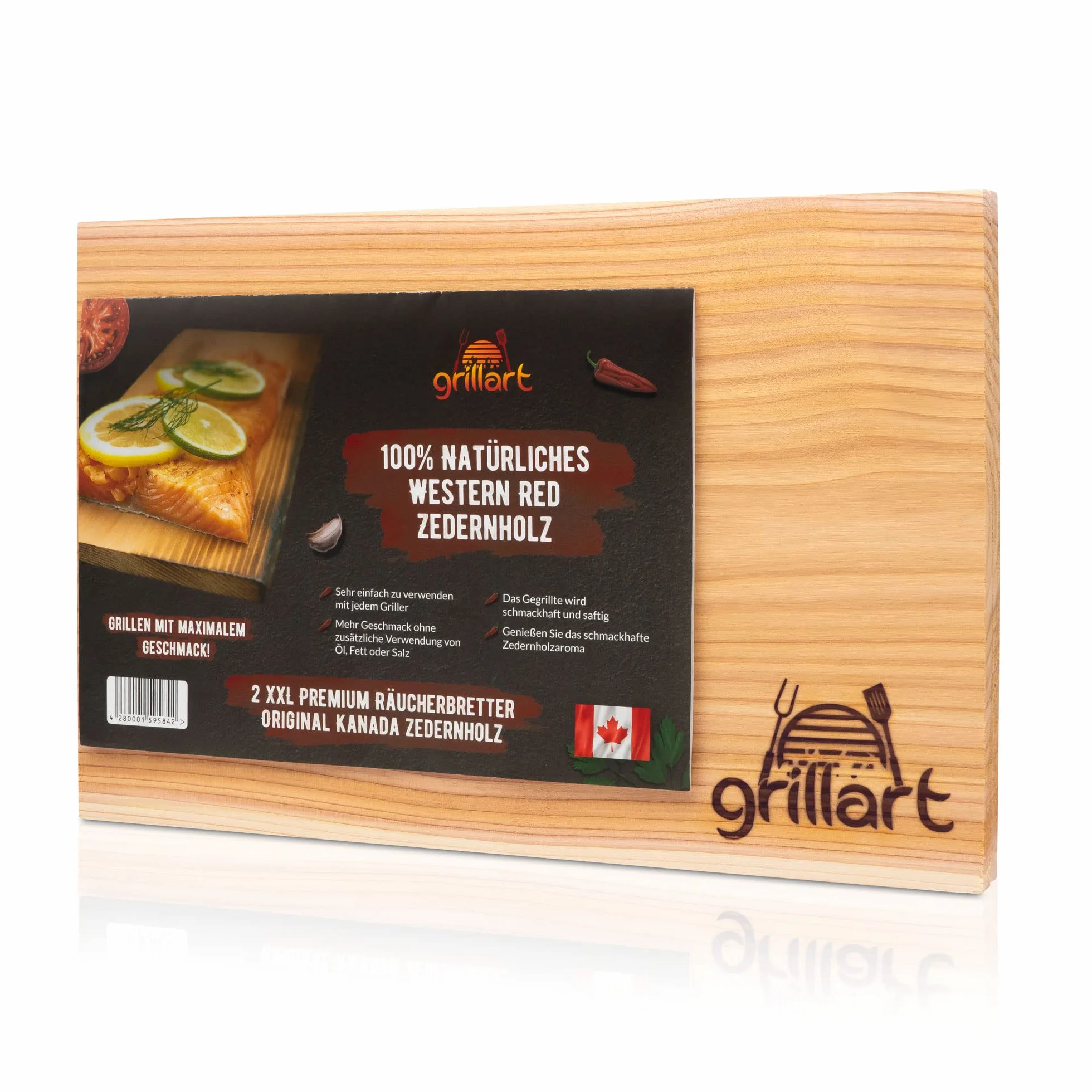 Grillart Lot de 2 planches à fumer en bois de cèdre, taille XXL (édition limitée)