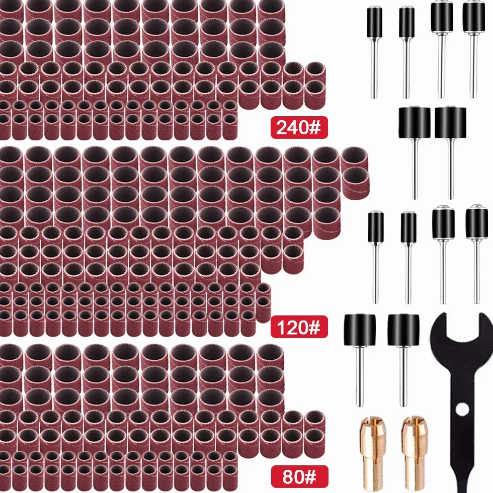 SIQUK 345 Pièces Tambour de Ponçage Ensemble pour Outils Rotatifs Dremel