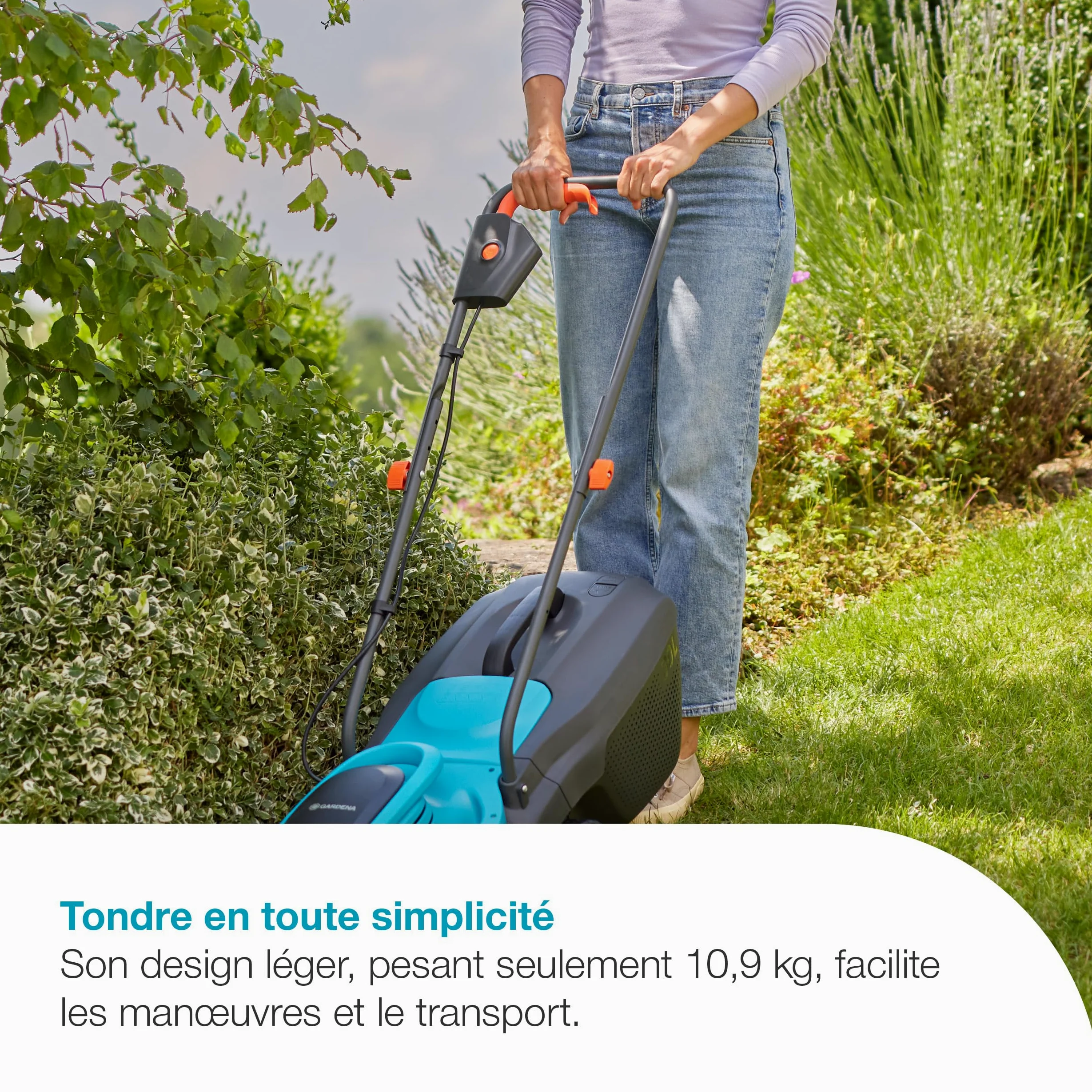 Gardena Tondeuse sur Batterie EasyMax 32/18 V P4A - sans Chargeur ni Batterie: Lame de Coupe, Légère, Réglage de la Hauteur, Ramassage de l'herbe, sans Fil (14634-55)