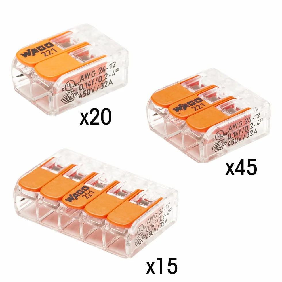 Boîte WAGO panaché 80 bornes 20 x 2 45 x 3 15 x 5 Entrées