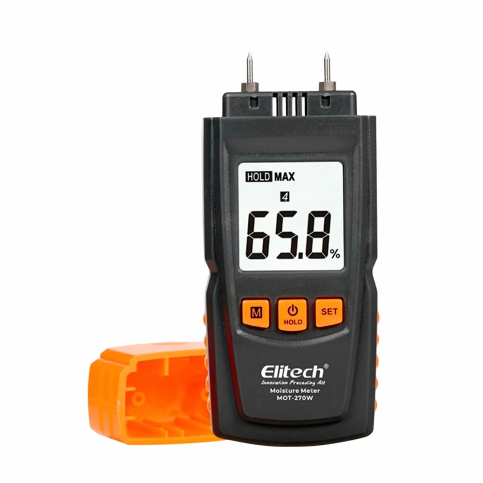 Elitech Humidimètre Numérique pour Bois MOT-270W, Testeur d'Humidité Précision ±2%, Sondes 9,8 mm