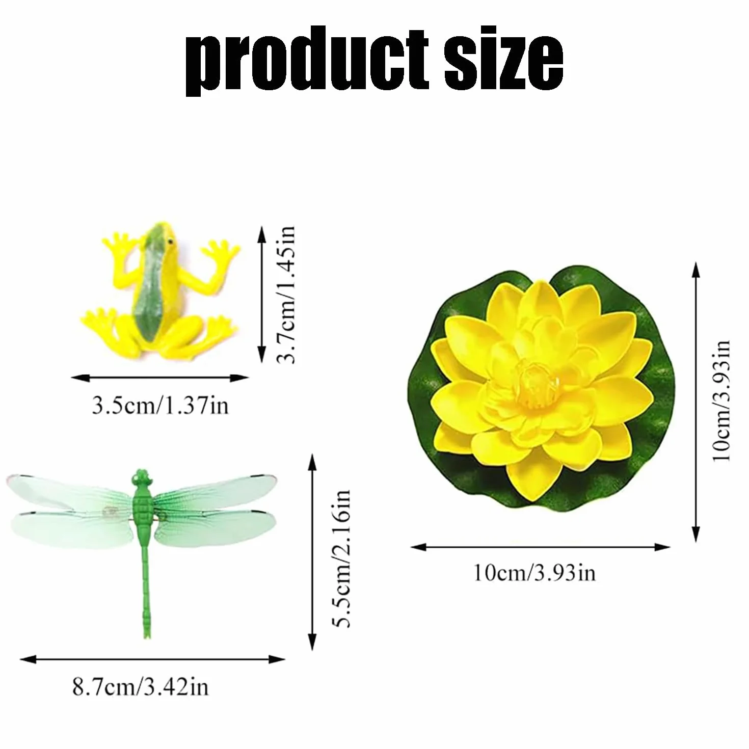 14 Pièces Nénuphar Flottant Fleurs Artificielles, Fleur de Nénuphar de Lotus avec Libellule Grenouille Artificielle Nenuphar Flottant Lotus pour Jardin, Aquarium, Etang de Jardin Décor