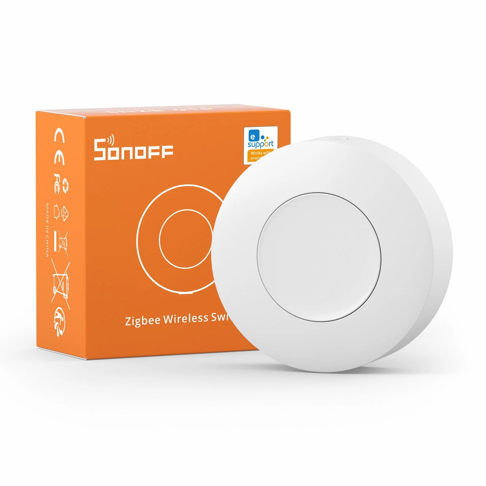SONOFF SNZB-01P Interrupteur sans Fil ZigBee 3.0, Contrôle Pression Simple/Double/Longue, Compatible Alexa/Smartthings/IFTTT