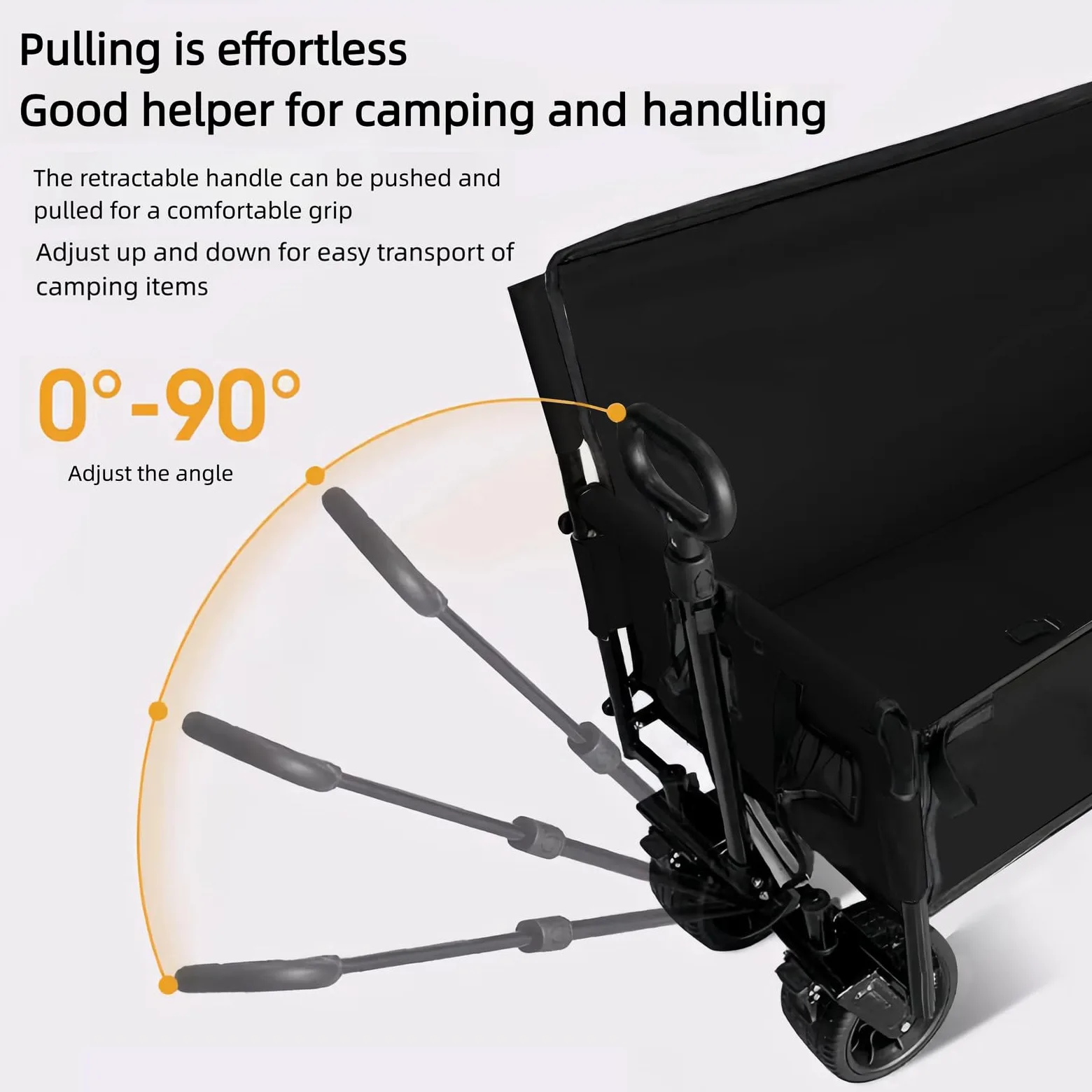 Nine point nine Chariot de Plage Transformable en Banc, Capacité de 445LBS Chariot Pliable, Charette de Transport avec Poignée Flexible, Charette avec roulettes (008 Black)