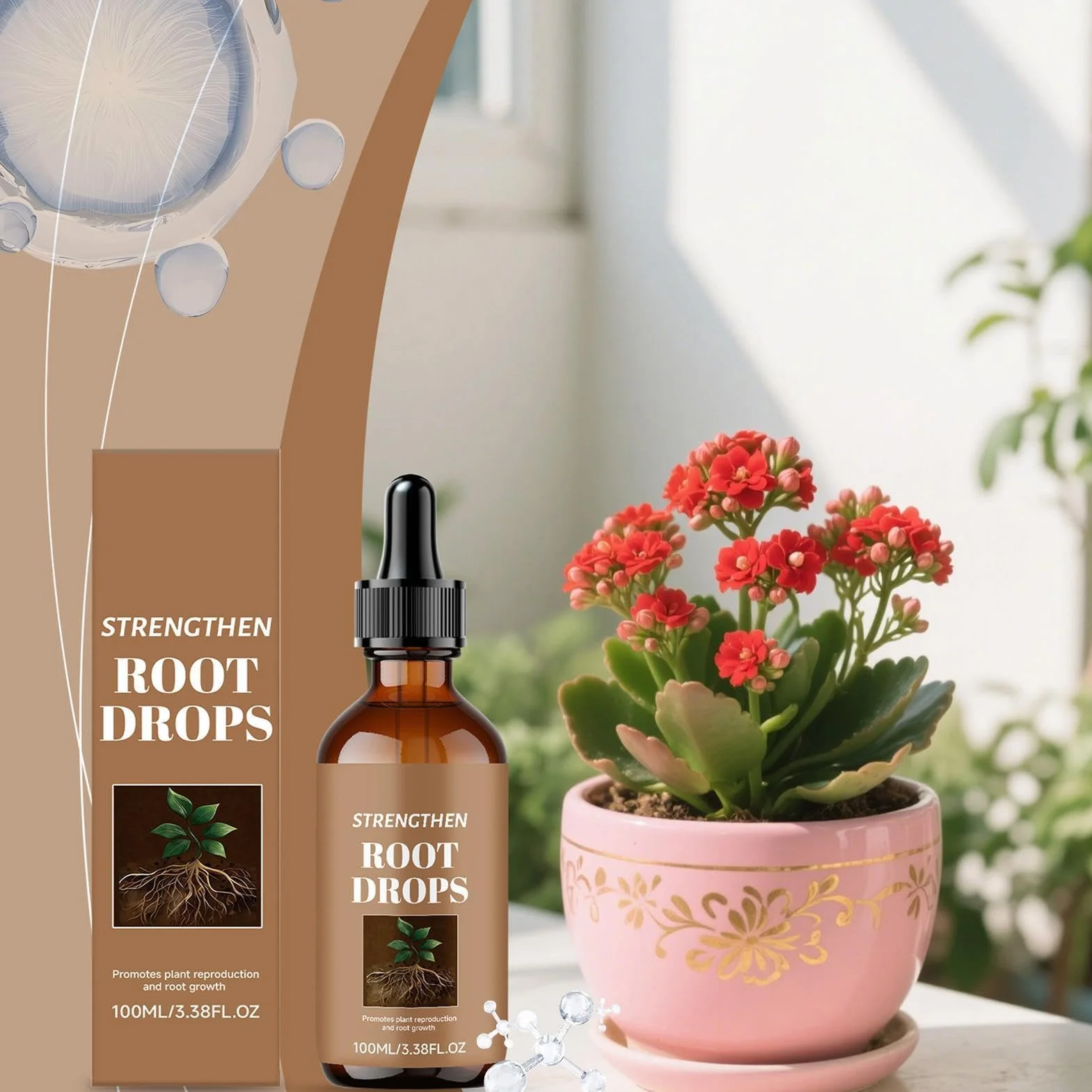 Gouttes de racines de, liquide de soutien à la croissance, solution d'enracinement de 100 ml pour d'intérieur et d'extérieur, soins hydroponiques de fleurs végétales d'orchidées de cac