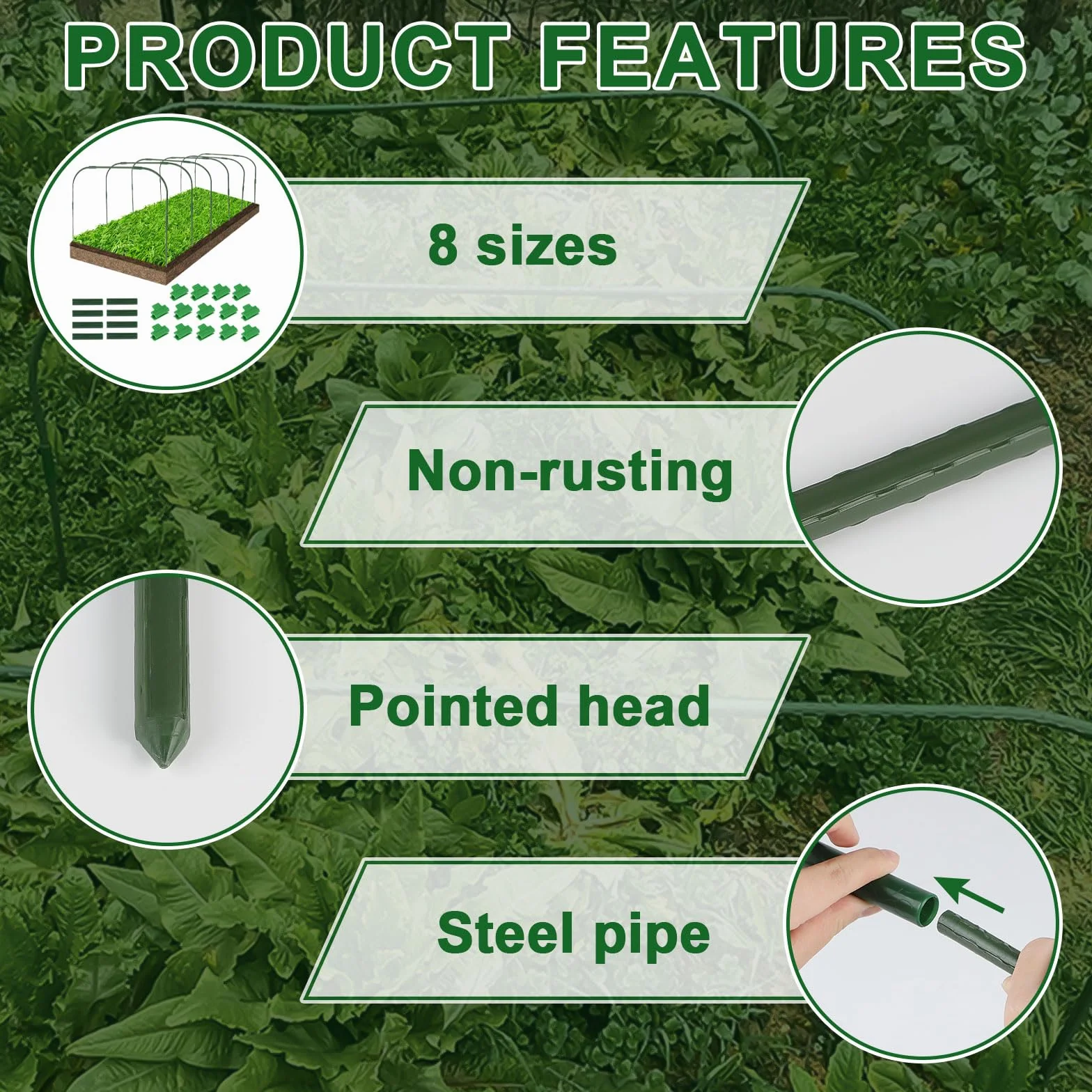 EXLECO 6Pcs Cadre de Serre de Jardin avec Clips Arceau de Jardin Kit de Maison de Cerceau de Jardin Cerceau pour Tunnel Jardin 90 * 80cm Arceau pour Serre Tunnel Cerceau pour Tunnel de Croissance
