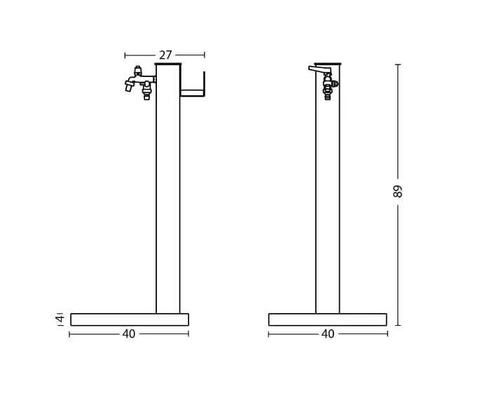 BELFER FONTAINE À COLONNE AVEC BASE ET PORTAGOMME 42/QRRB