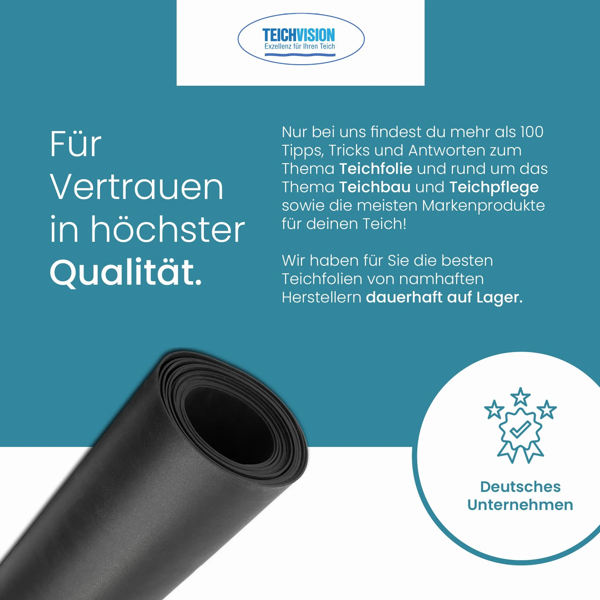 Bâche EPDM premium pour bassin 4,57 m x 6 m épaisseur 1,5 mm noire durable