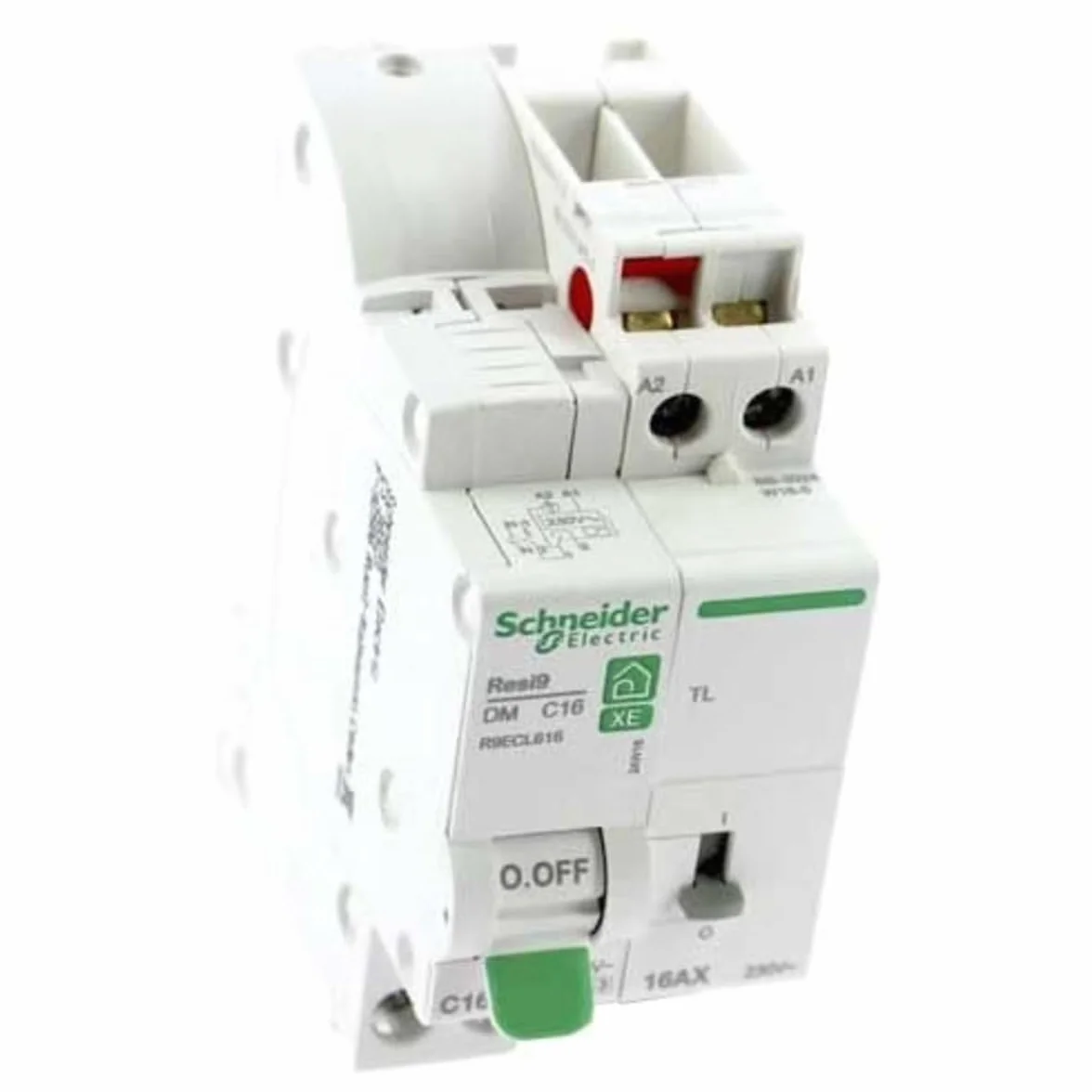 Schneider Electric Resi9 XE R9ECL616 1P+N 16A courbe C disjoncteur télérupteur embrochable