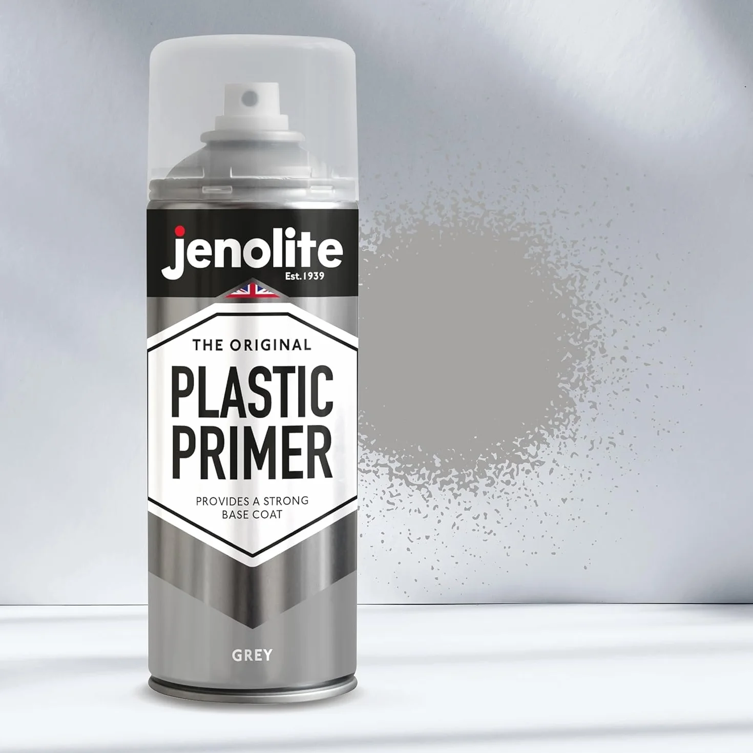 JENOLITE Plastic Primer Aerosol 400 ml Gris Apprêt plastique durable