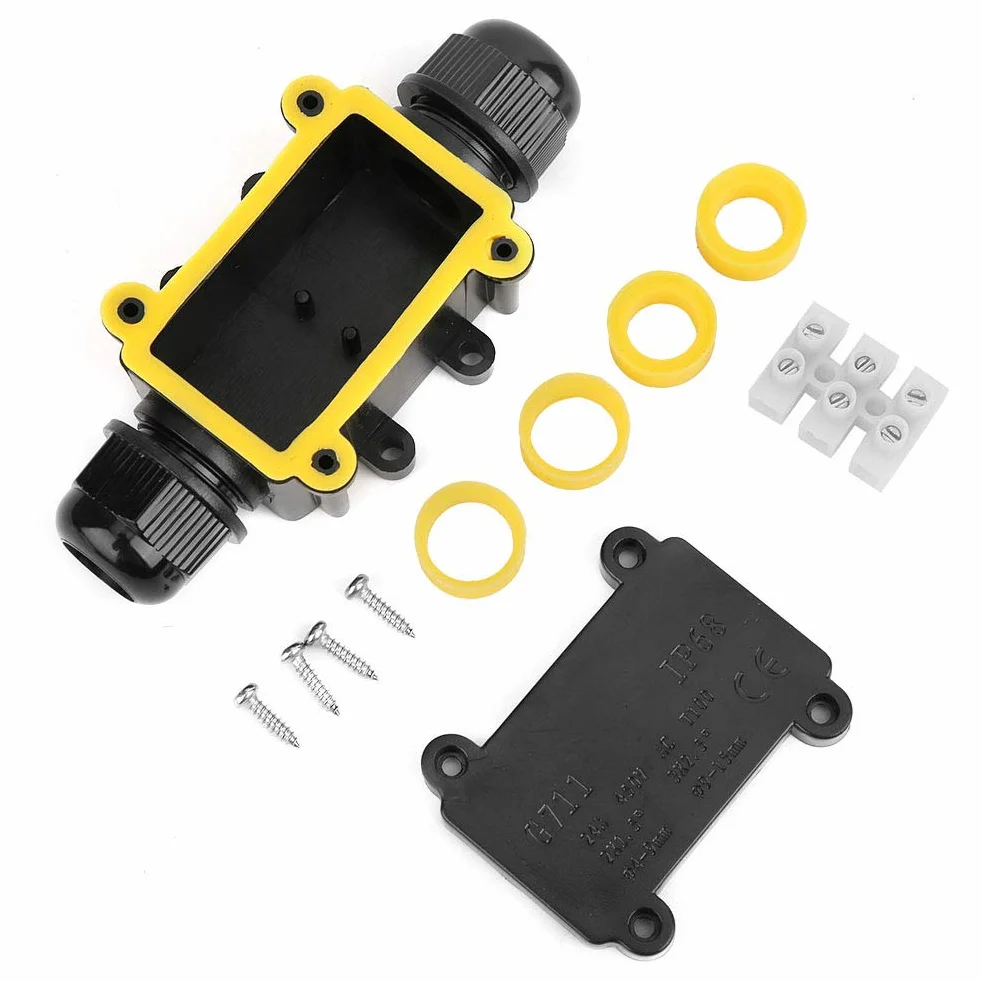 Boîte De Jonction IP68 2 Voies Extérieur étanche Connecteur Protection Ligne Câble Souterrain