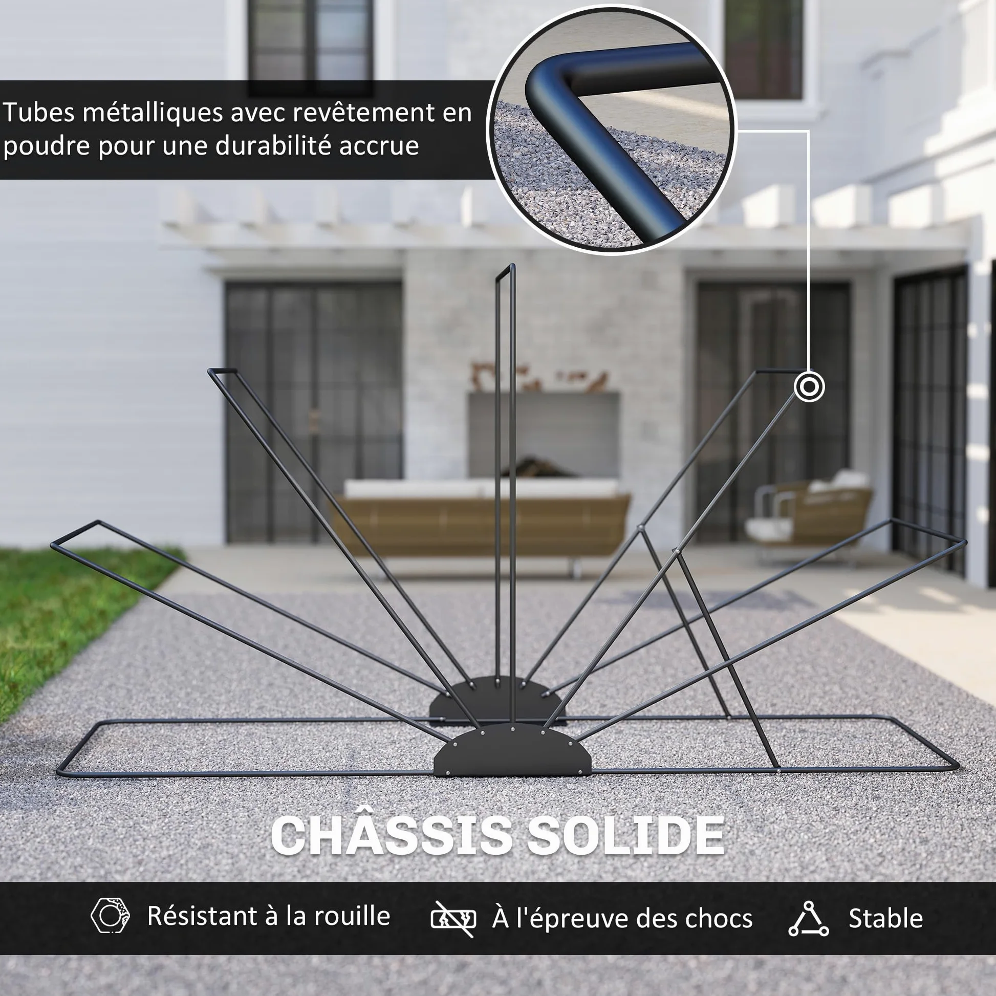 Outsunny Abri de Moto extérieur Tente à Moto Pliable de 345 x 135 x 191 cm avec Housse de Protection en Tissu Oxford, imperméable Anti-UV, 2 fenêtres enroulables, Rangement Garage extérieur, Noir