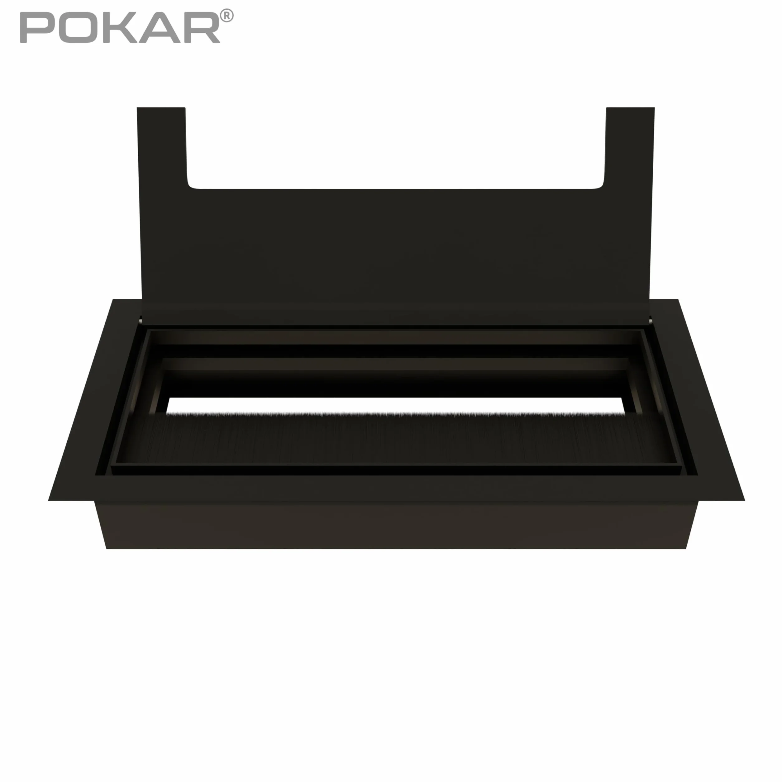 POKAR Passe Câbles Encastrable Bureau Entrée Câble Brosse 160 x 80 mm Noir