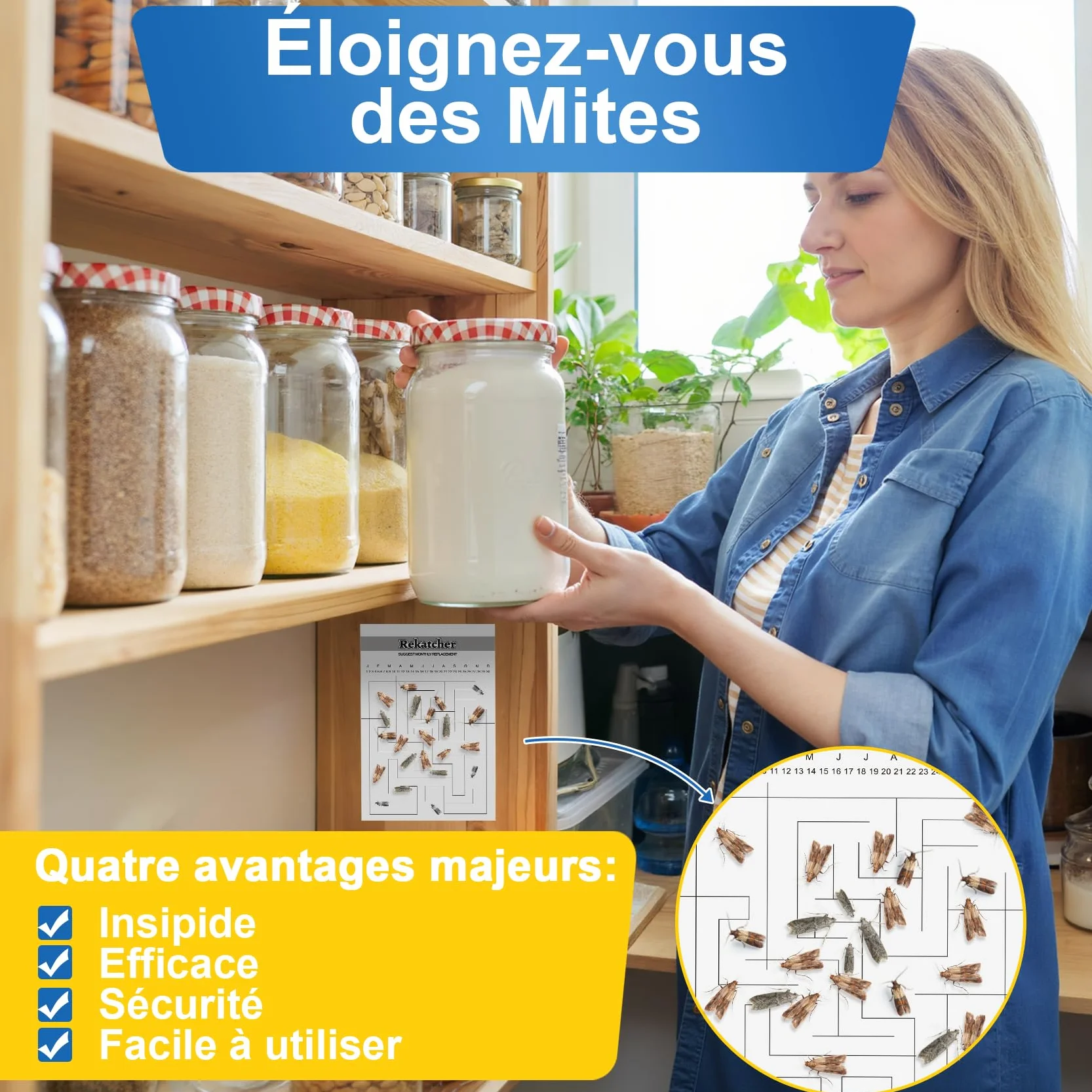 20 Pièces Anti Mites Alimentaires Piege Mites Alimentaires Piège Mite Alimentaire Anti Mite Alimentaire avec Le Plus Grand Attrait Convient pour Le Restaurant De Garde-Manger De Cuisine