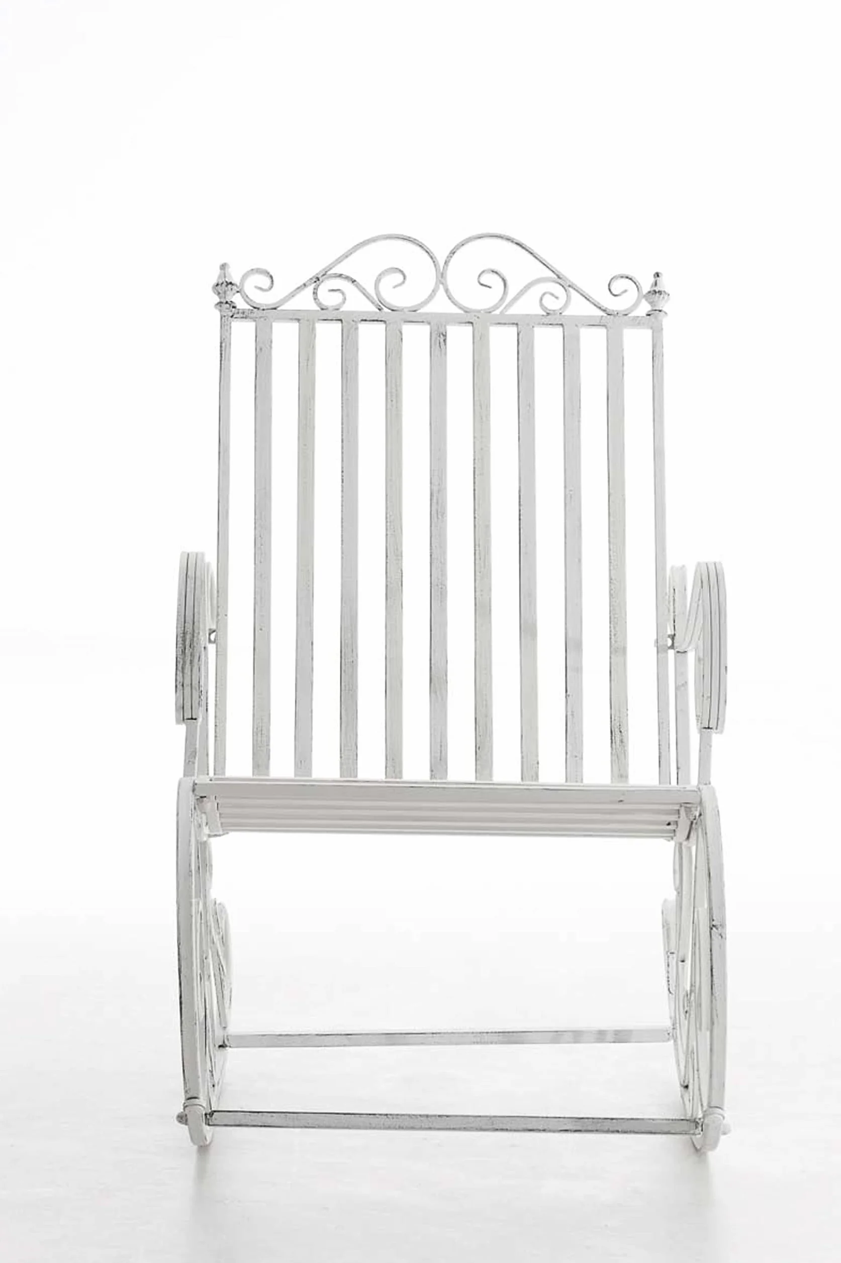 CLP Fauteuil à Bascule Relaxant Smilla, résistant aux intempéries pour Jardin, Ergonomique, Style Maison de Campagne, Fauteuil d'extérieur, Couleur:Blanc Antique