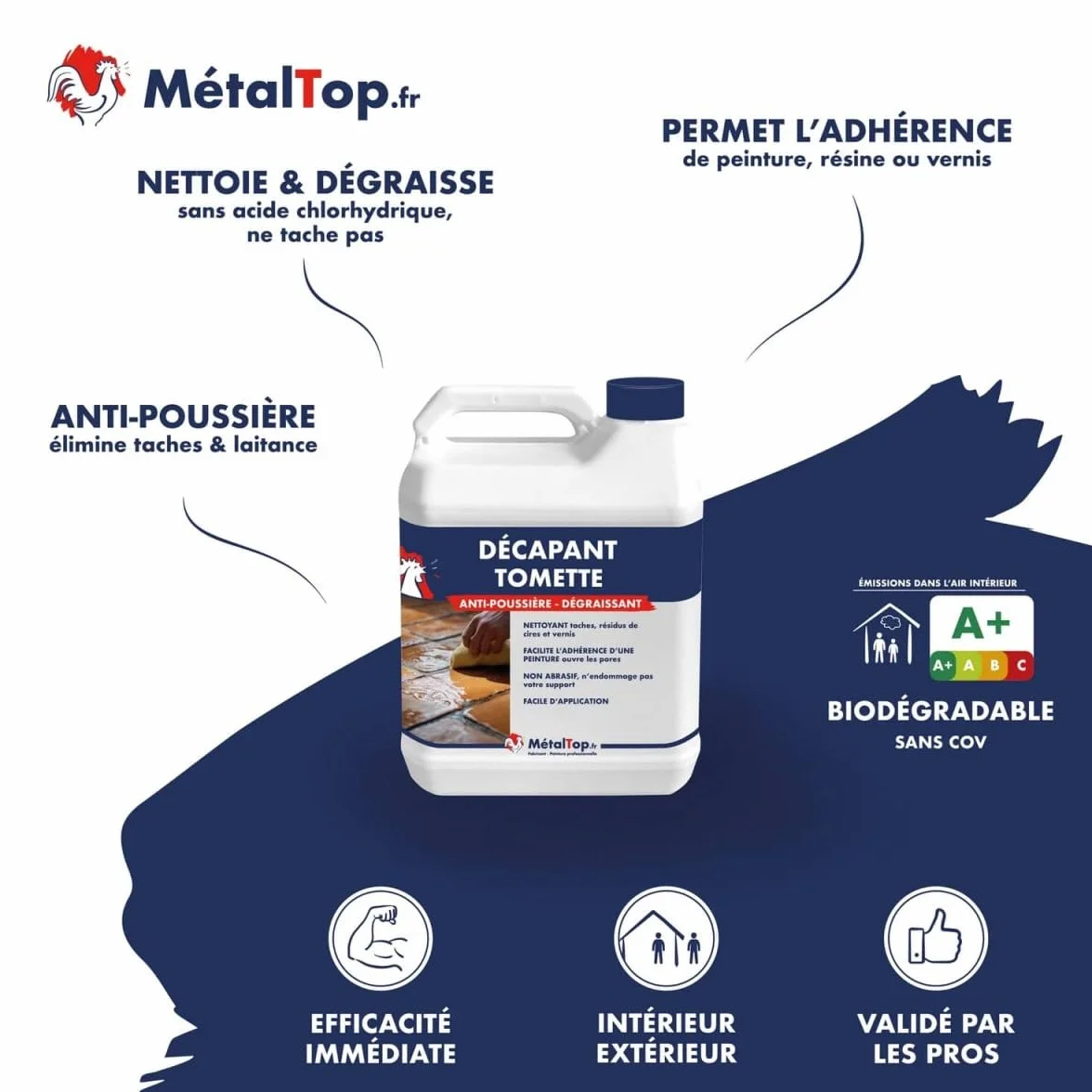 Decapant Tomette 1 L Rénovateur pour sols anciens