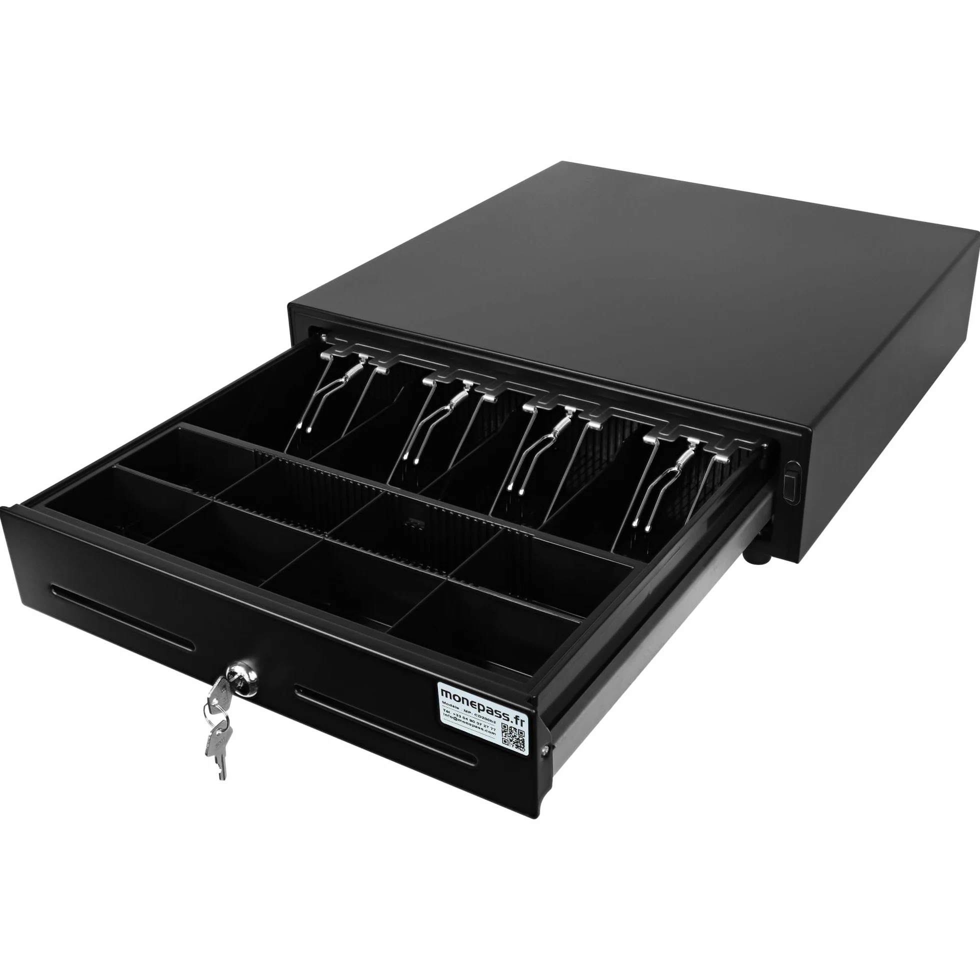 Monepass CD200b2-4B/8C Tiroir-caisse 41 cm à ouverture manuelle avec Insert amovible