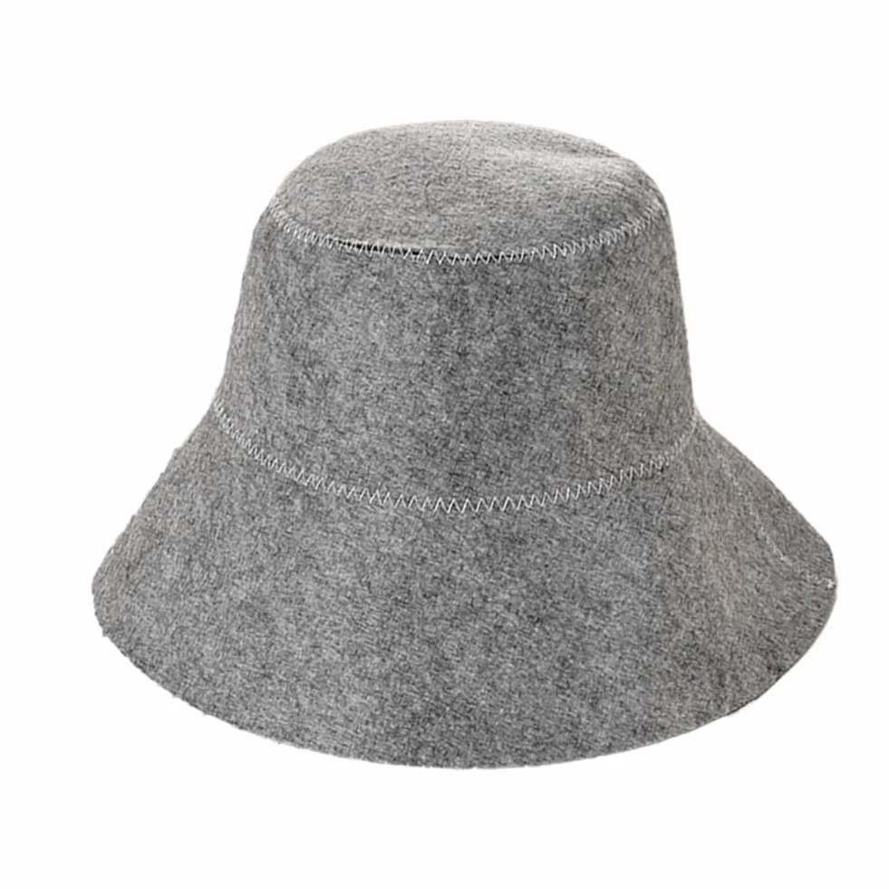Lecreatekit Chapeau de sauna en feutre pour hammam, bain, spa, lavable en machine, gris