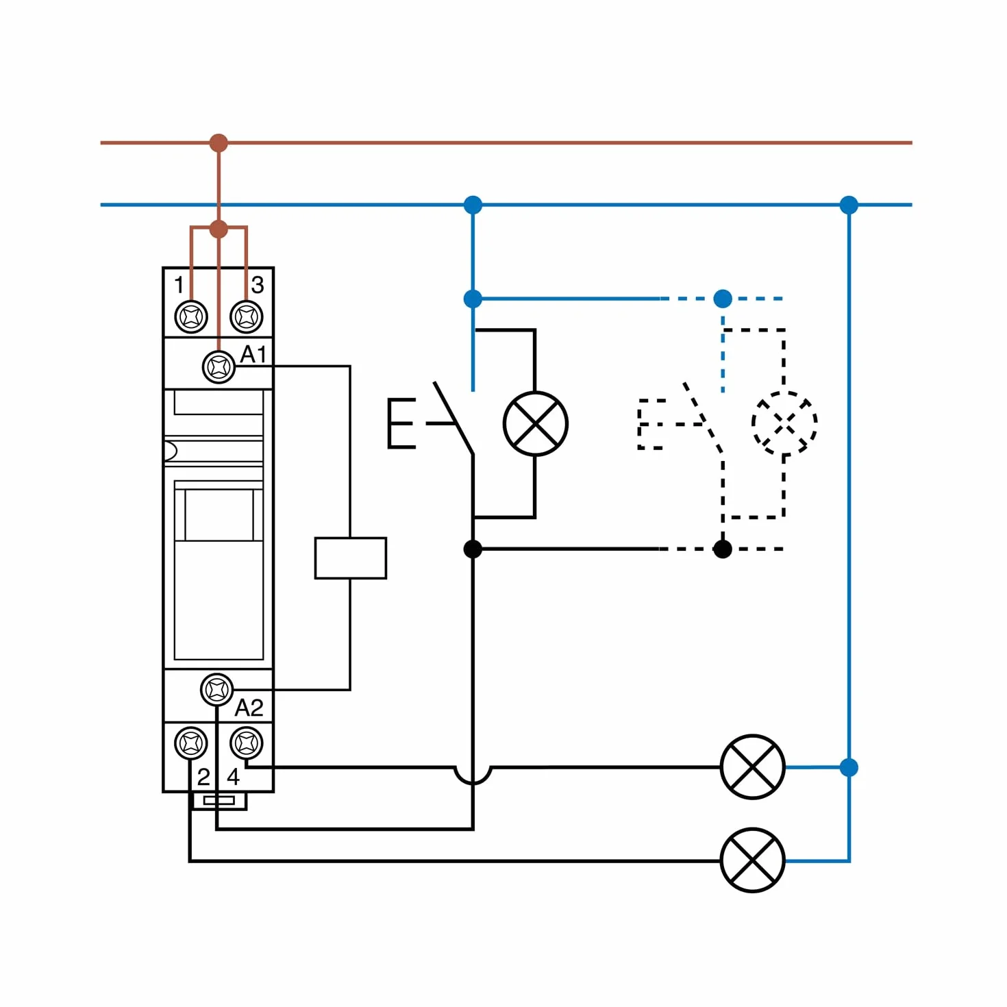 Finder Télérupteur modulaire 24 Vdc 2 NO 16 A
