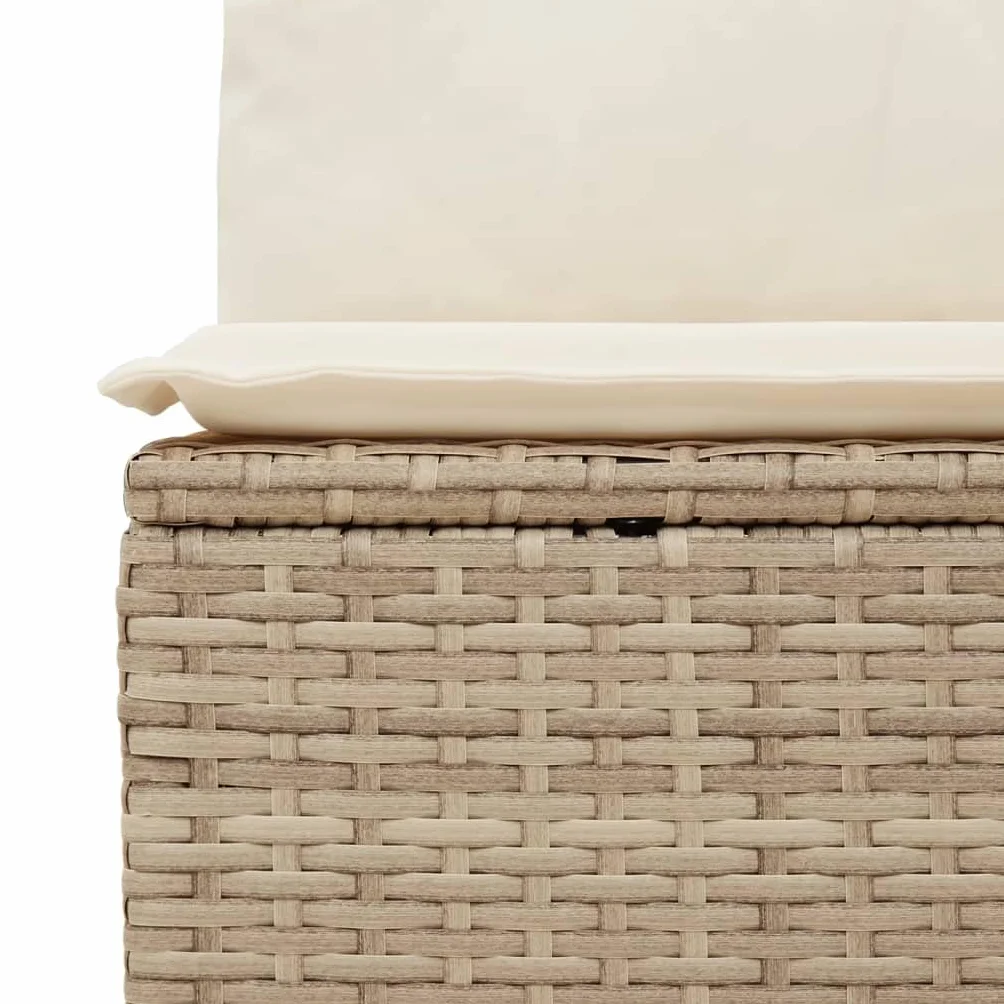 vidaXL Canapé de Jardin avec Coussins 2 Places, Siège avec Housse, Meuble de Terrasse Patio Balcon Extérieur, Beige Résine Tressée