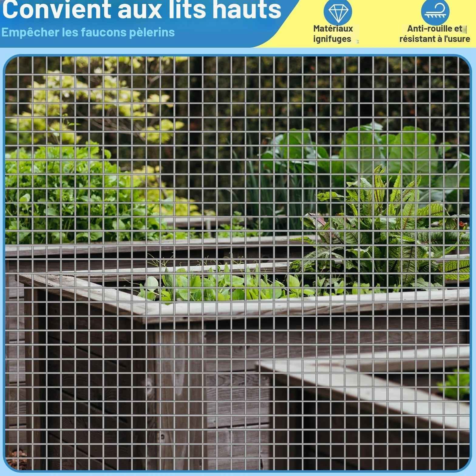 Grillage anti-taupe 40 cm x 7 m, fil de fer galvanisé, treillis métallique à mailles fines de 6 mm x 6 mm, grillage pour plate-bande surélevée et petits animaux, grillage anti-souris, grillage pour
