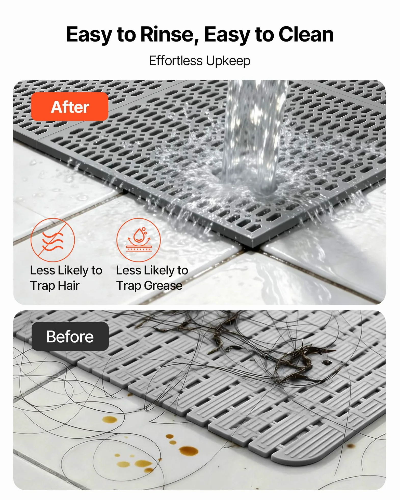 VEVOR Tapis de Drainage Antidérapant 90x1500 cm, Caillebotis Piscine en PVC, Revêtement de Sol pour Zones Humides Restauratoin Piscine Terrasse Salle de Bain, Tapis Antifatigue Drainant en Rouleau