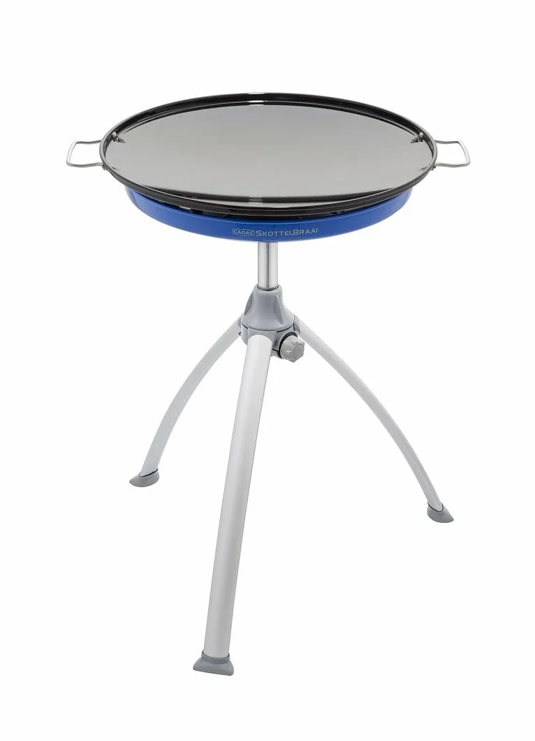 CADAC Skottelbraai Original 28-37mBar Barbecue Noir Gris Bleu avec Support de Casserole et Sac de Rangement