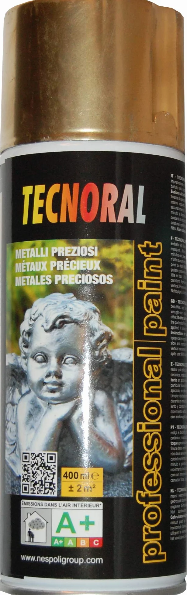 NESPOLI Bombe de peinture aérosol Or Brillant 400 ml