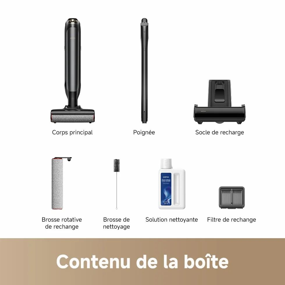 Mova M10 Aspirateur eau et poussière 18kPa 0,9 kg 180° 90° anti-anchevêtrement