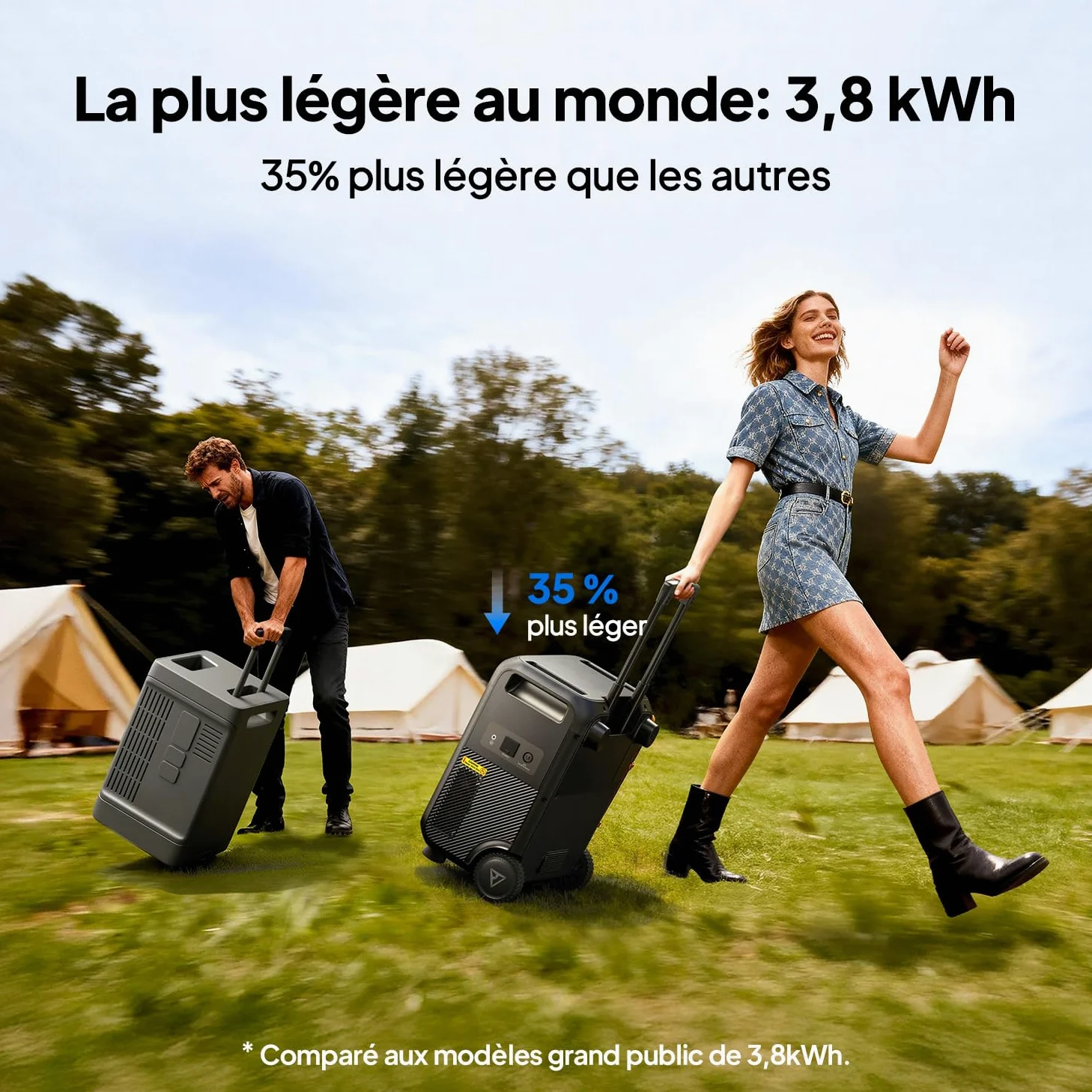 BLUETTI Elite 400 Générateur Électrique Portable, Batterie LFP 3840 Wh, Prises CA 2600 W (3900 W Avec Power Lifting), Générateur Solaire Avec Roues Pour Panne (Câble de Charge Solaire Inclus)