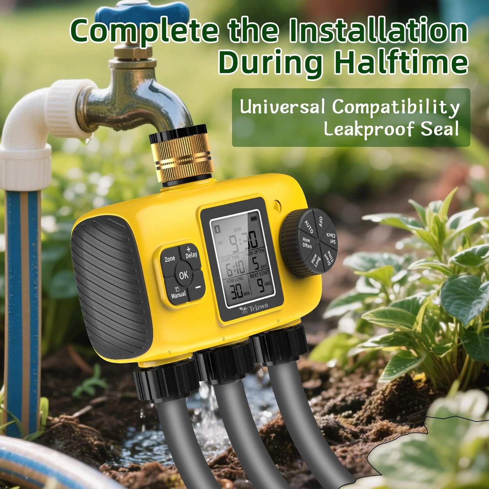Programmateur Arrosage Automatique 3 Sorties IP55 Jardin