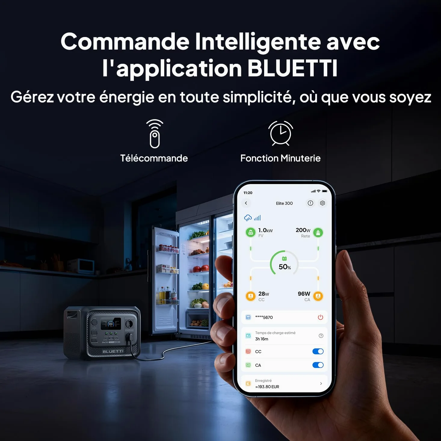 BLUETTI Elite 300 Générateur Électrique Portable (Nouveauté 2026), Batterie Nomade LiFePO4 3014,4Wh avec Prises CA 2400 W (Surge 4800 W), Compact pour Secours Domestique, Camping et Camping-Car