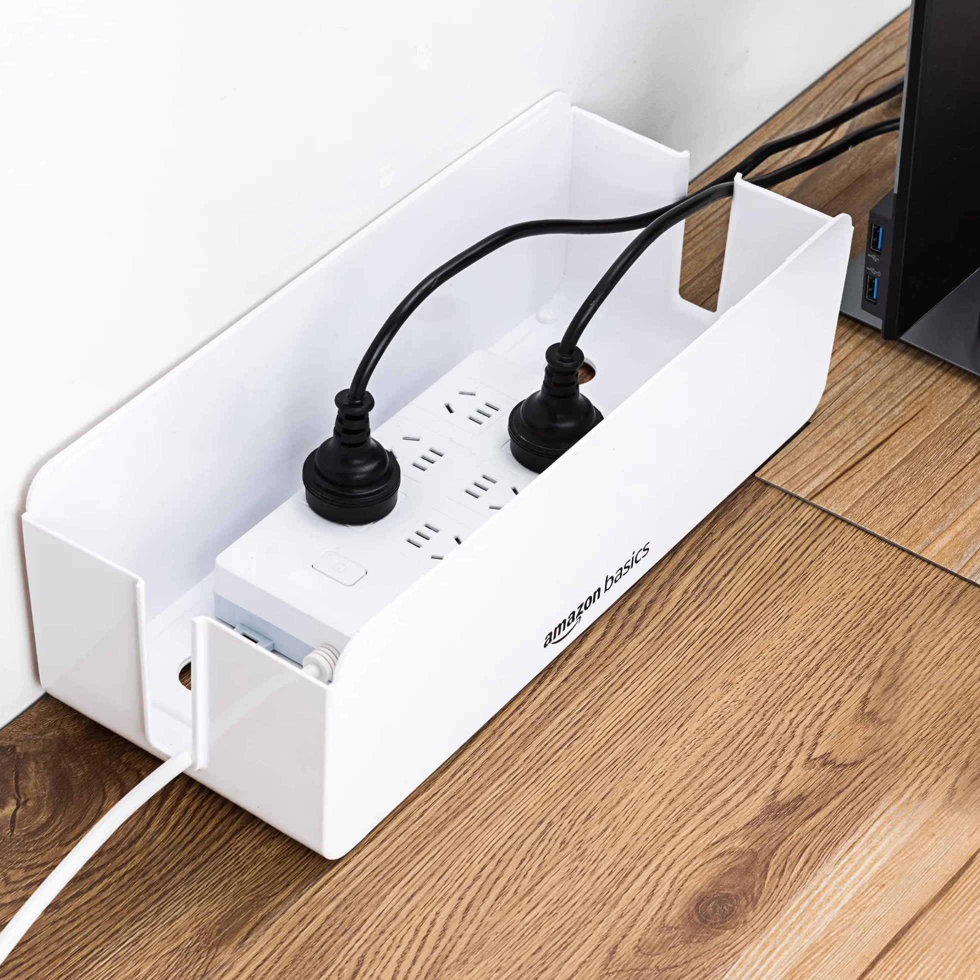 Amazon Basics Boîte de rangement pour câbles Grande blanc