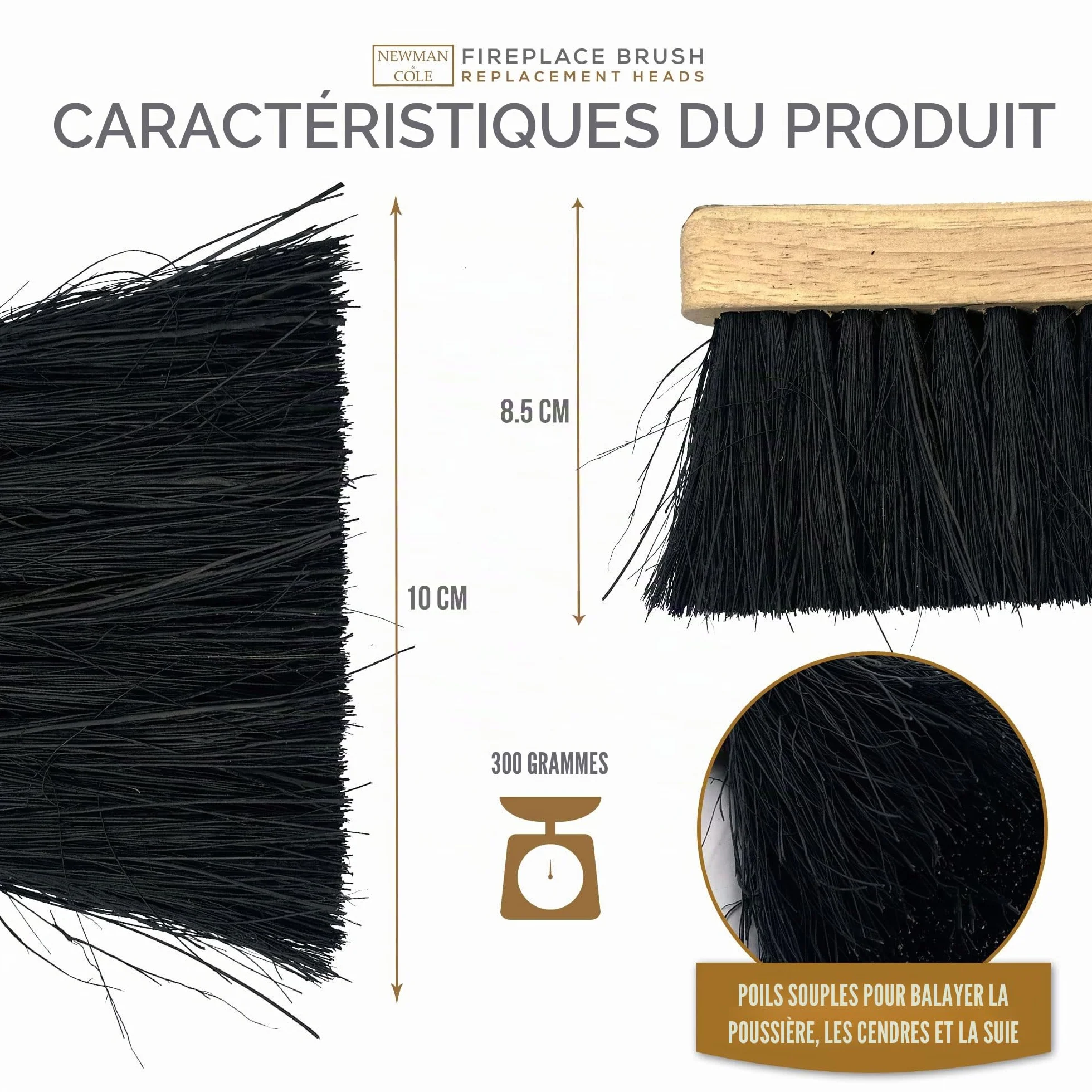 Têtes de Brosse de Remplacement pour Foyer Fireside Companion Lot de 2