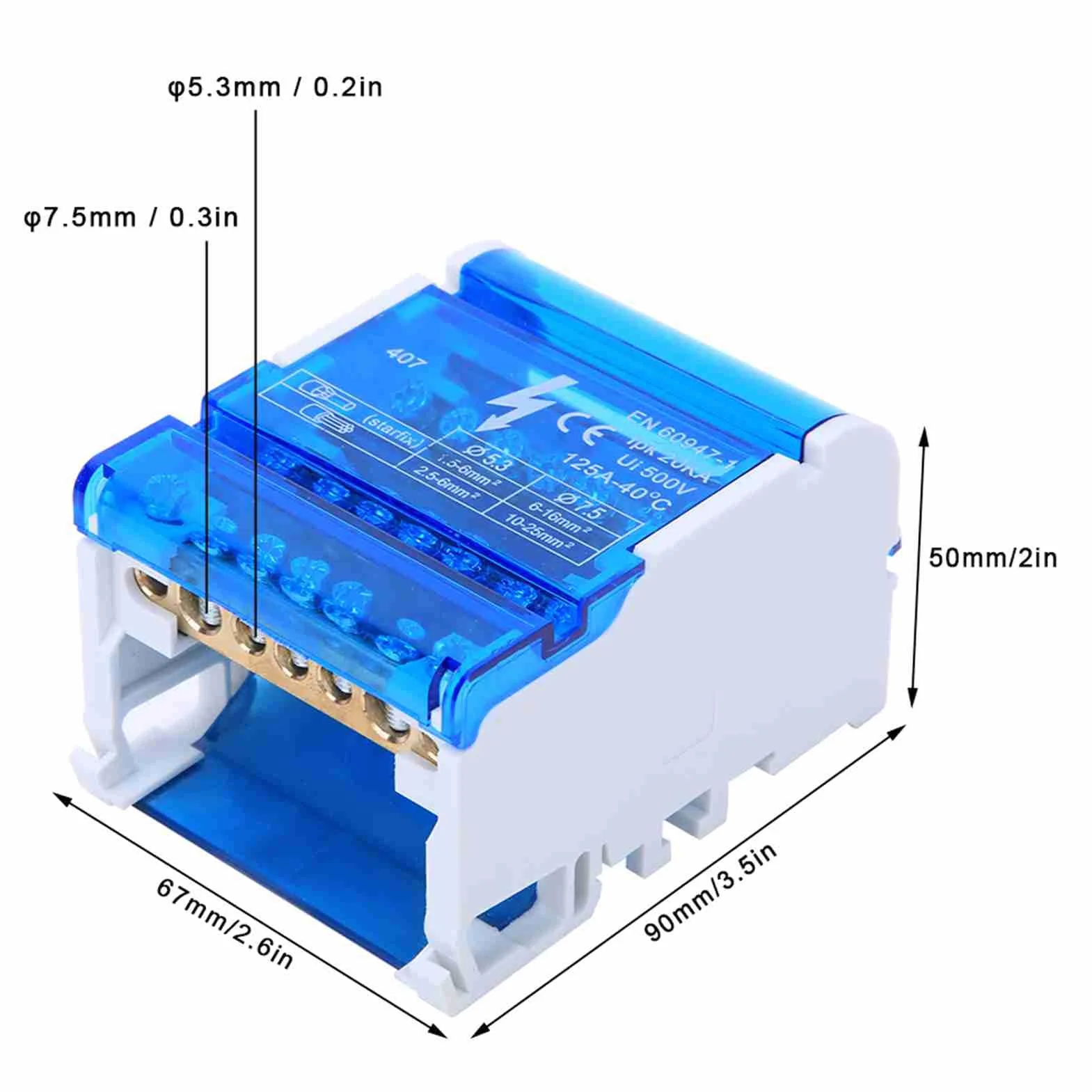 Dioche Répartiteur Tétrapolaire 125A 4 IN 24 OUT Boîte de Distribution Rail Din avec Couvercle Transparent