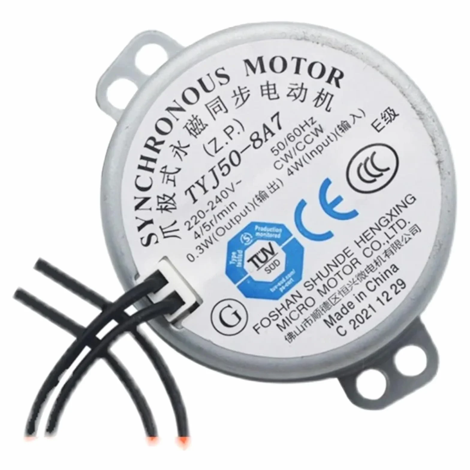 Moteur synchrone à aimant permanent TYJ50-8A7 4W 4-5 tr/min 220-240V CA