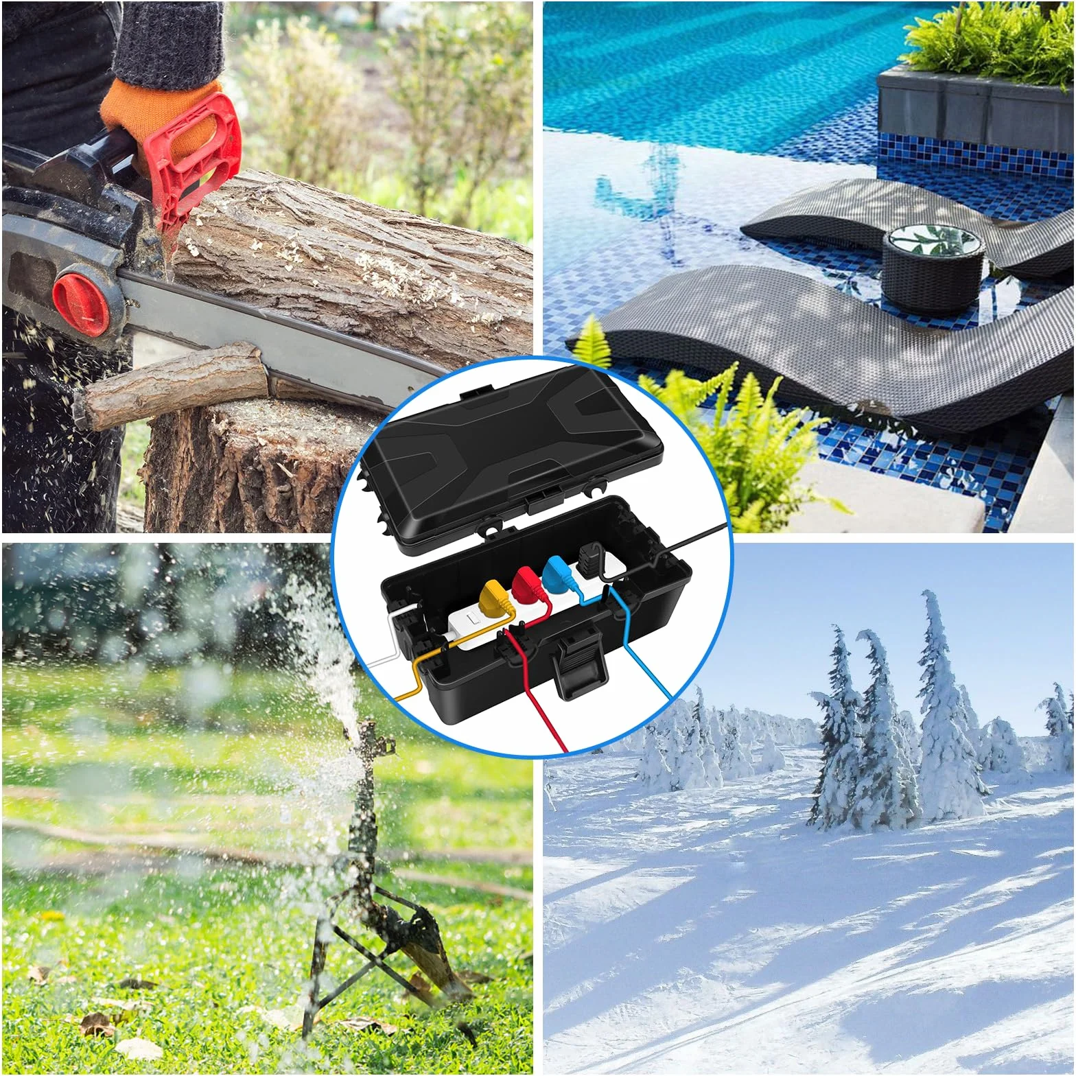 Boîte à Câbles étanche IP54 Protection Prise Electrique Exterieure pour Rallonge Jardin