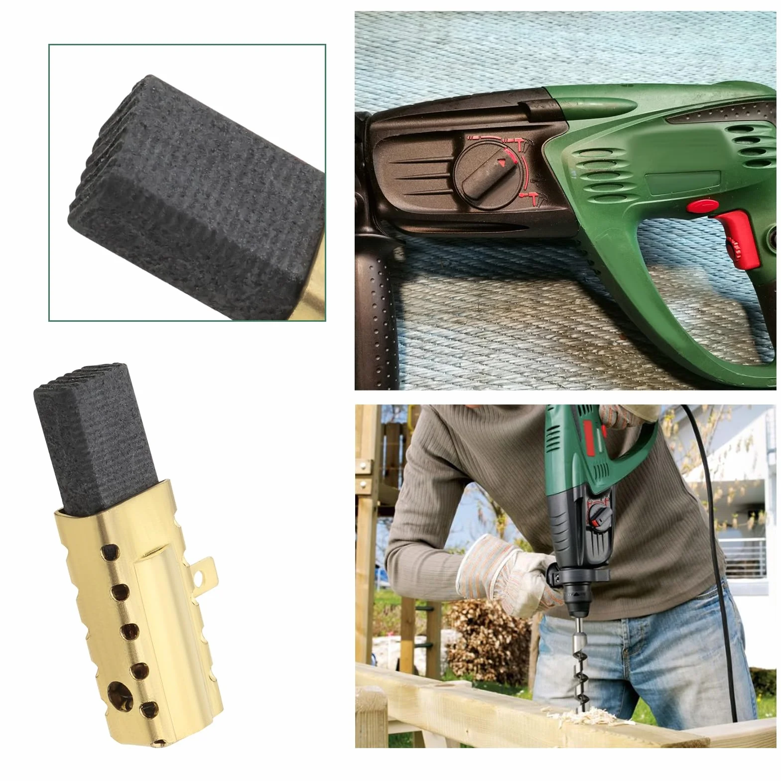 Balais de Charbon de Moteur Compatible avec Bosch GBH 2-18 RE, PBH 2000 RE, Perceuse à Percussion