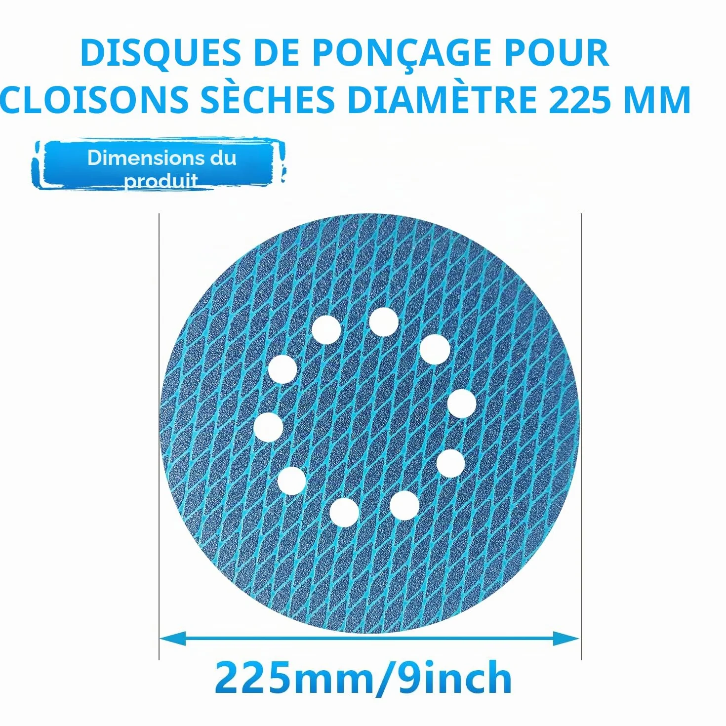 Disques abrasifs excentriques 225 mm 10 trous Grain 40-240 anti-colmatage Lot de 25